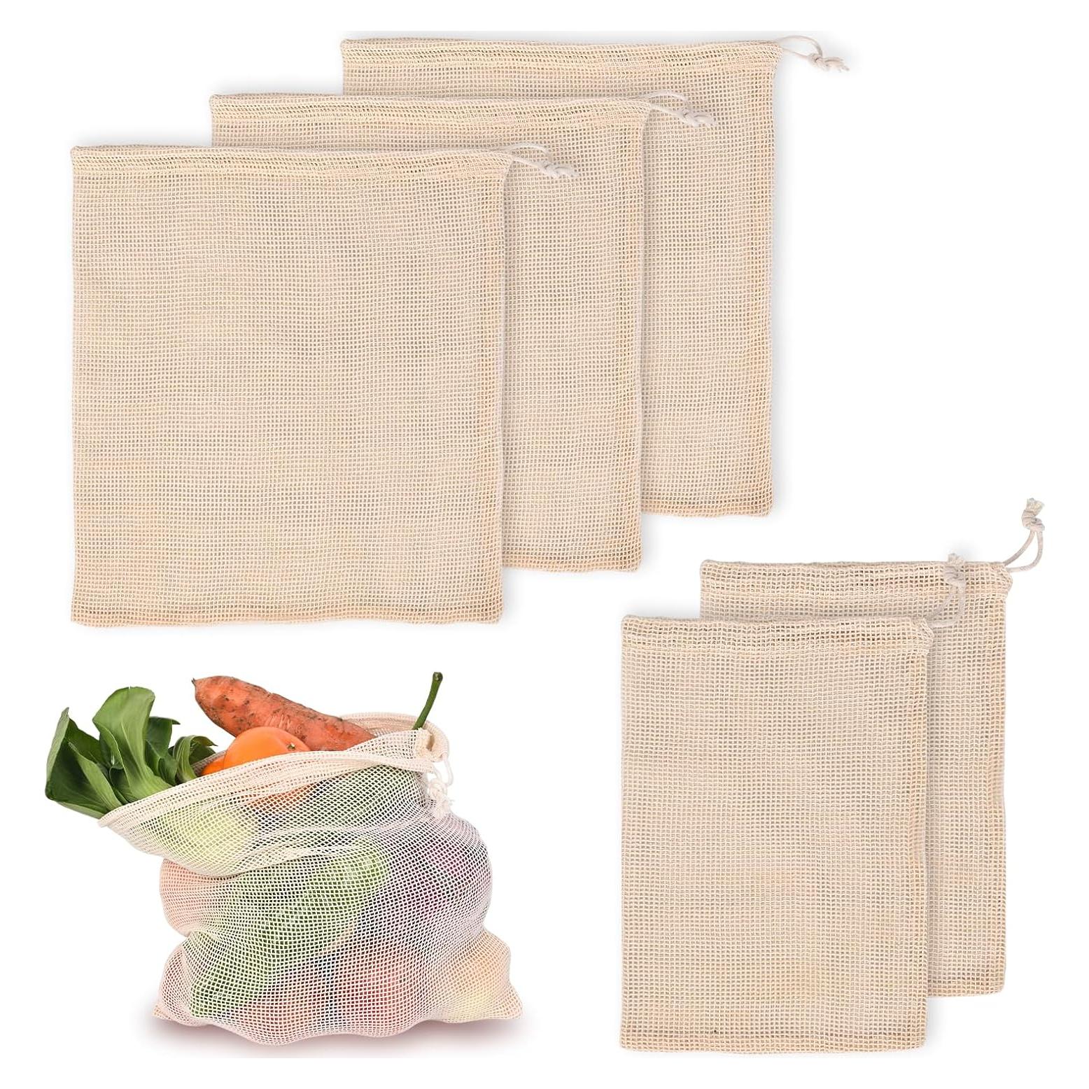 5 Bolsas Reutilizables de Produce Hndnrxue - Lavables y Transpirables