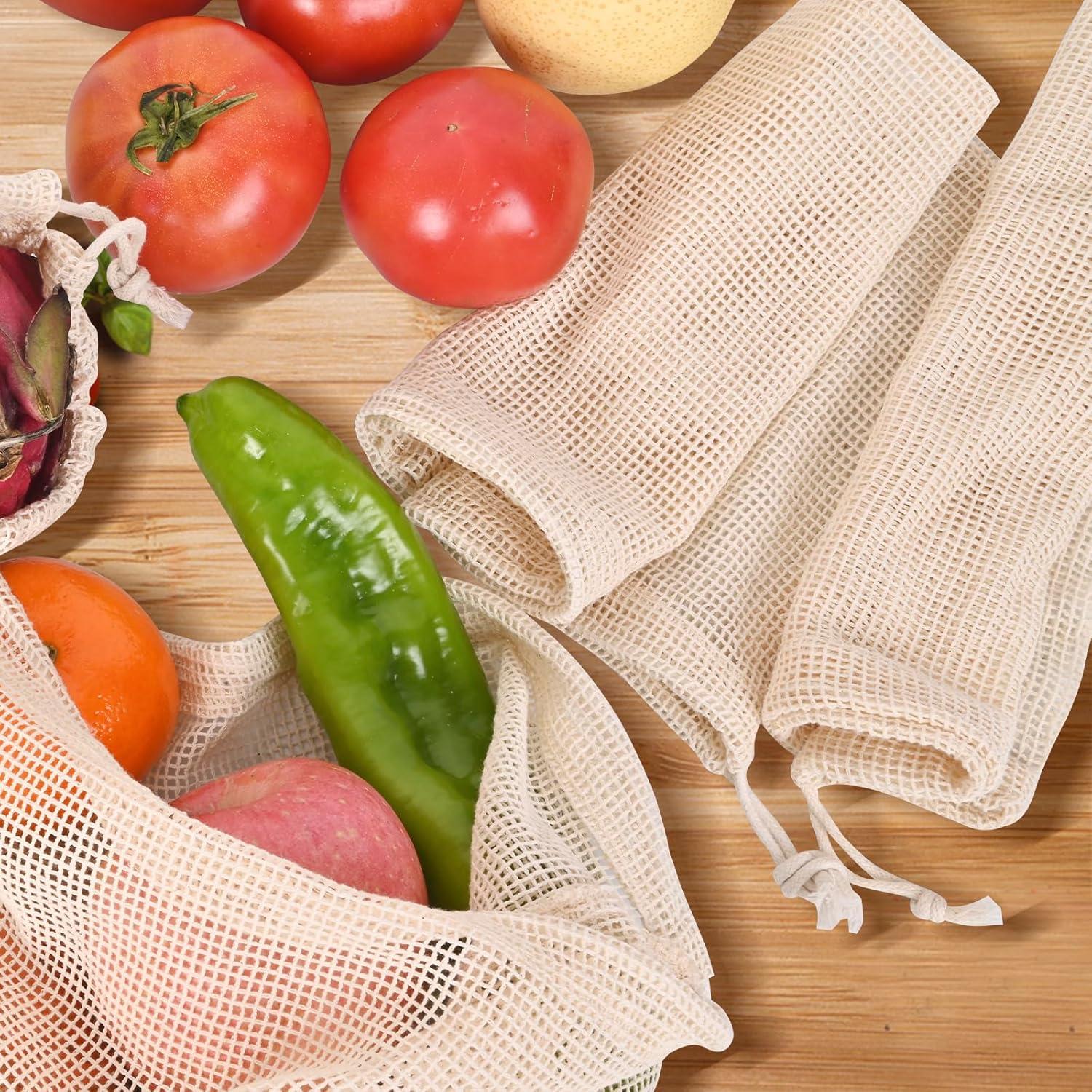 5 Bolsas Reutilizables de Produce Hndnrxue - Lavables y Transpirables