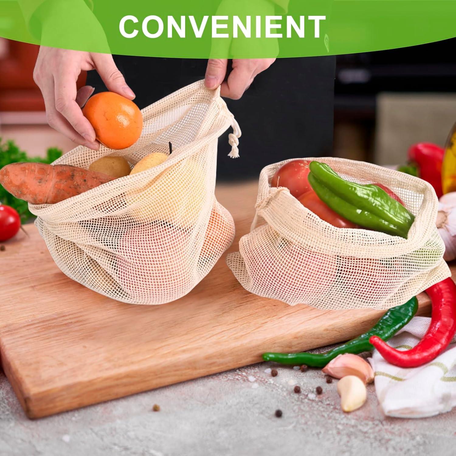 5 Bolsas Reutilizables de Produce Hndnrxue - Lavables y Transpirables