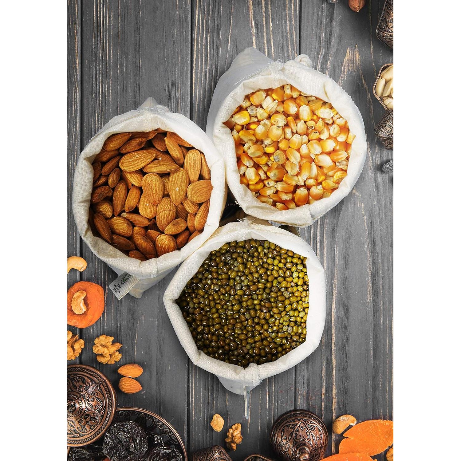 Bolsas Reutilizables de Algodón Orgánico AMOUR INFINI - Set 6