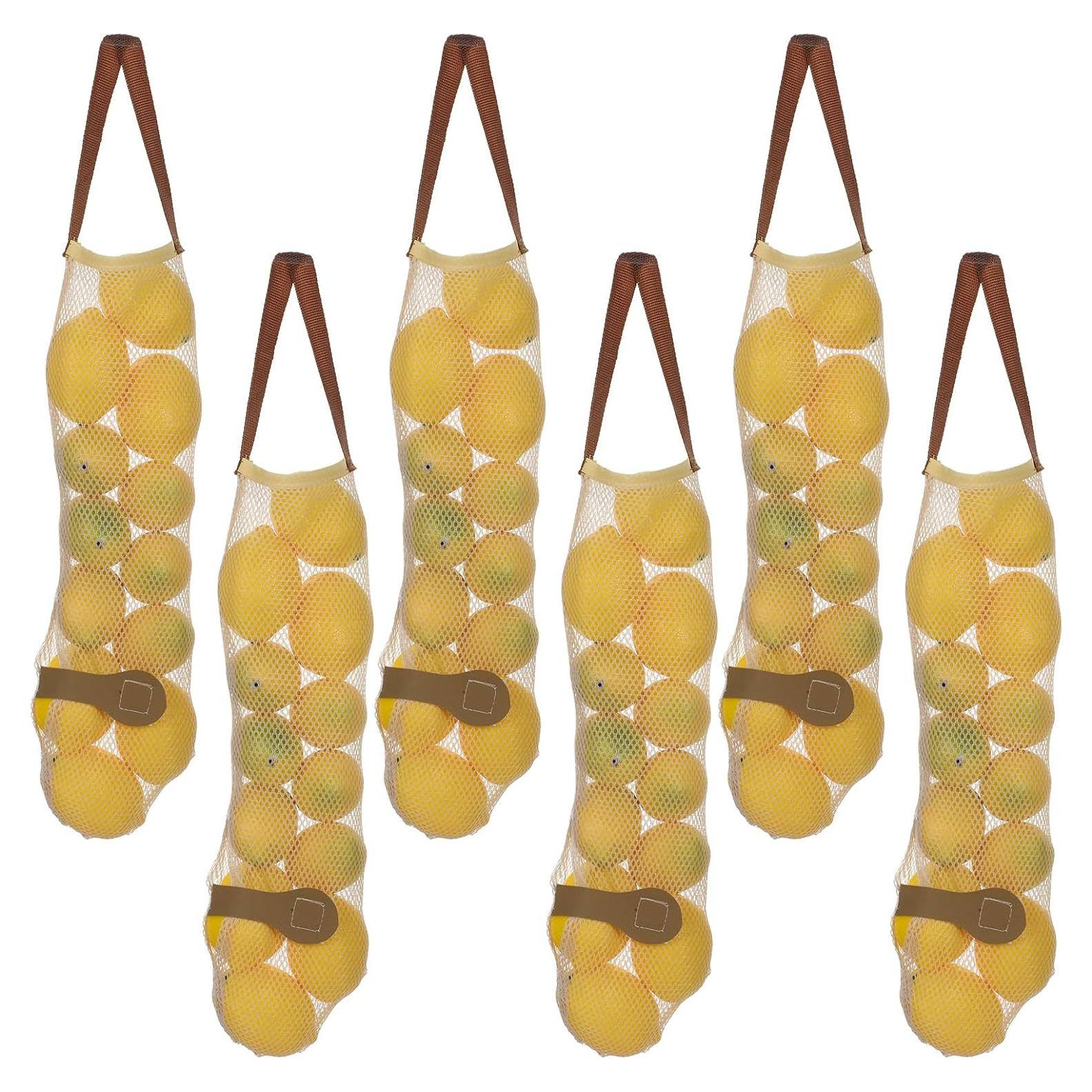 6 Bolsas de Almacenamiento de Cebolla Classicseali 48cm Beige