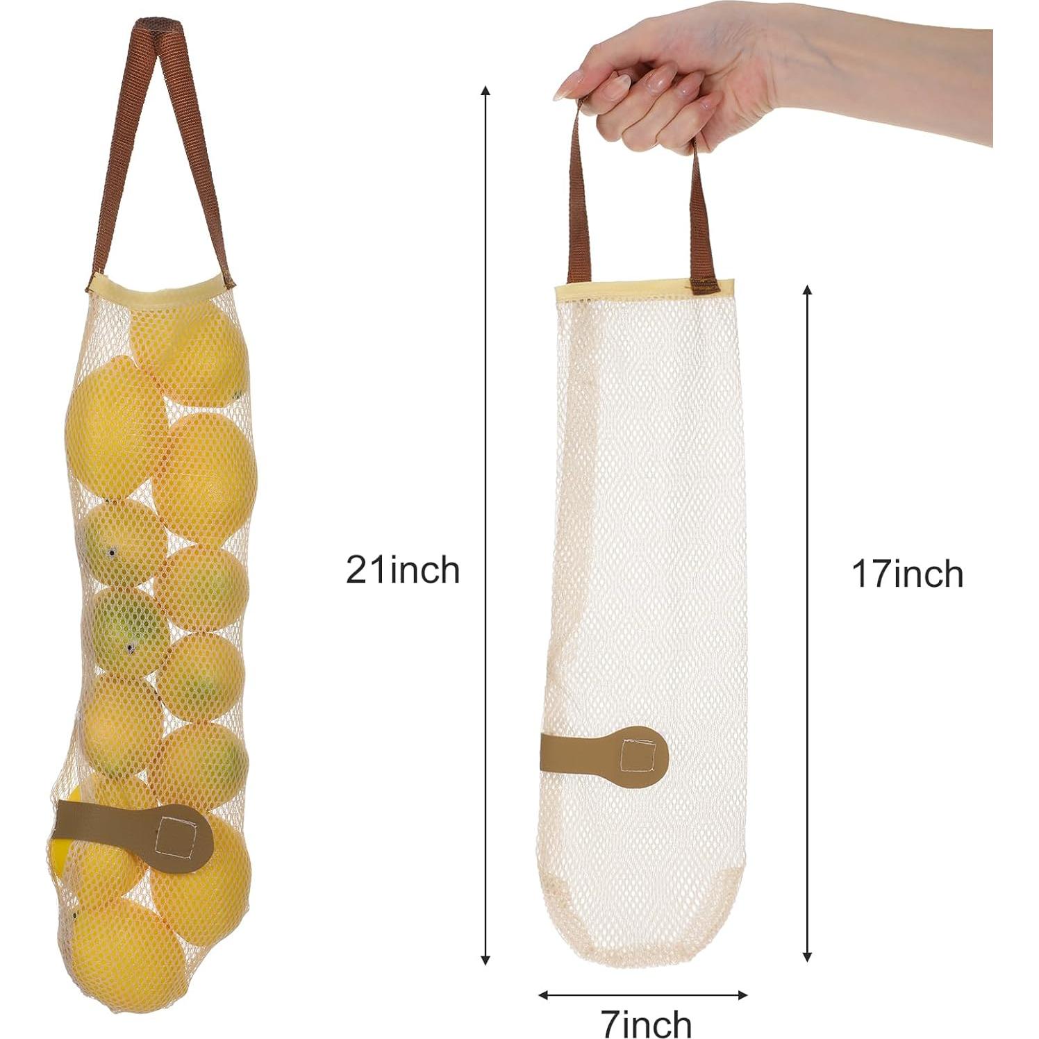 6 Bolsas de Almacenamiento de Cebolla Classicseali 48cm Beige