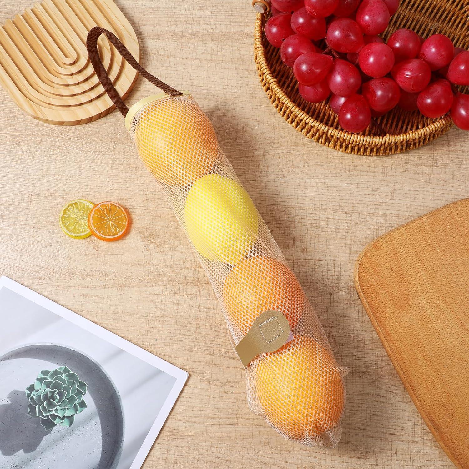 6 Bolsas de Almacenamiento de Cebolla Classicseali 48cm Beige