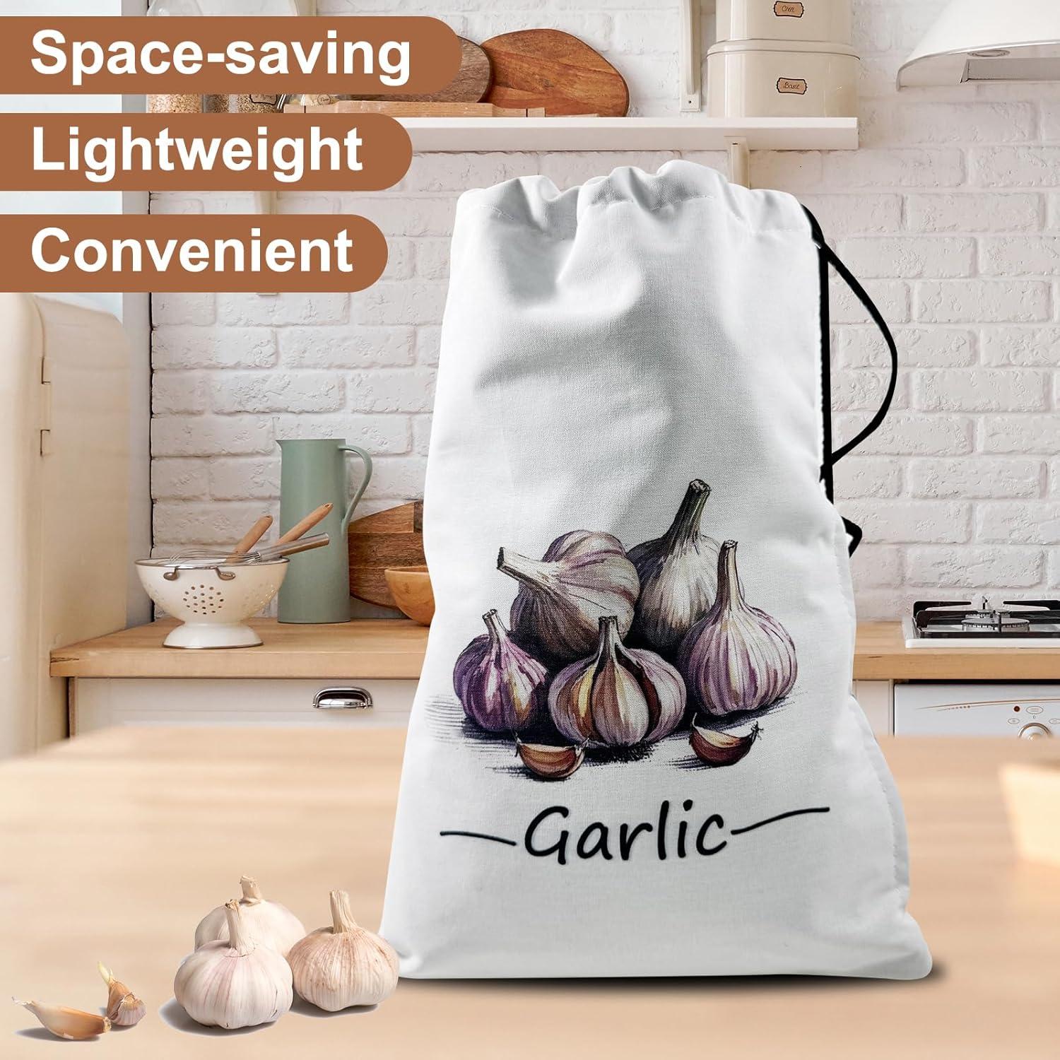 Paquete de 3 bolsas de almacenamiento de vegetales SSQMartt - Lona blanca