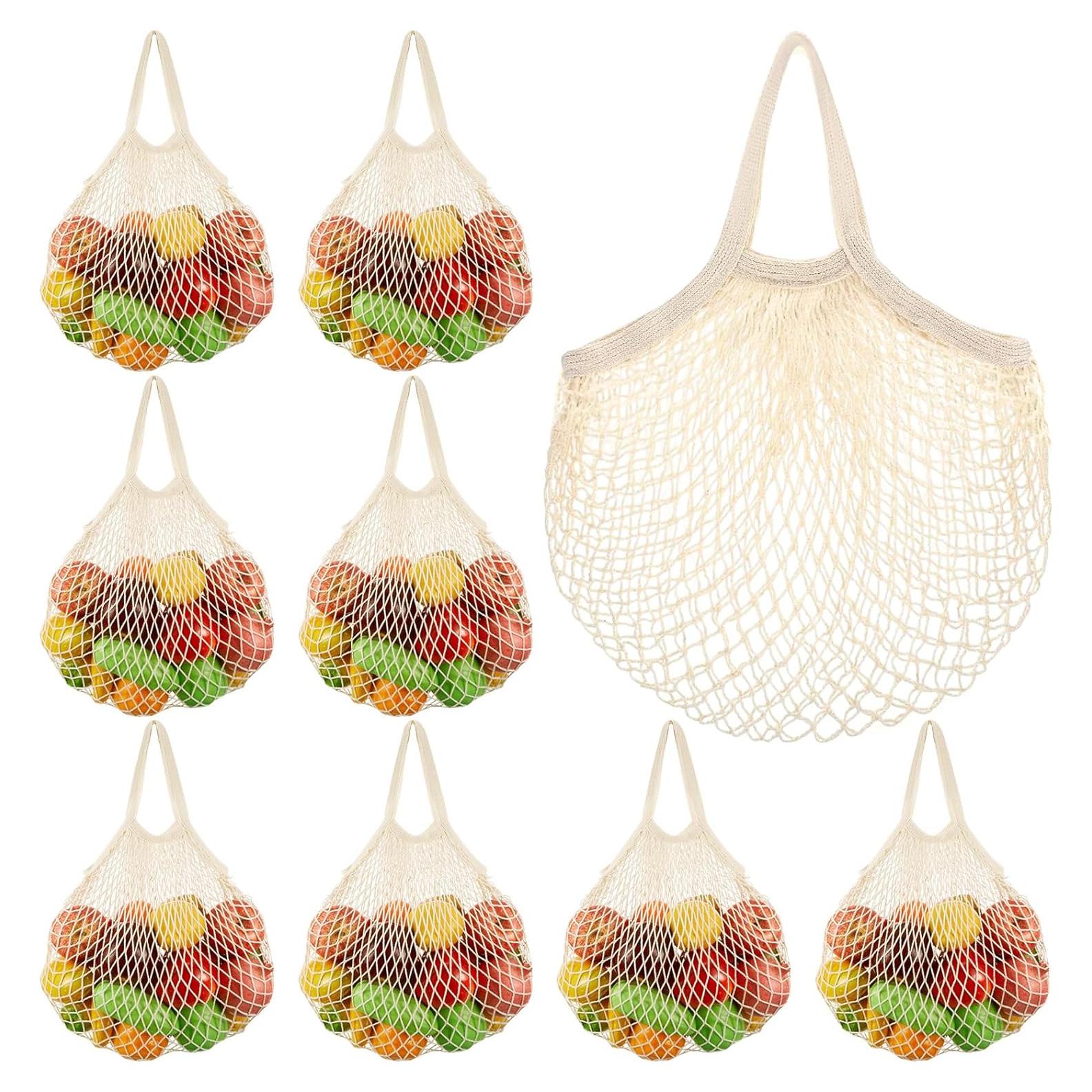 Bolsas de Compras de Malla de Algodón SATINIOR 8 Piezas 40x40 cm