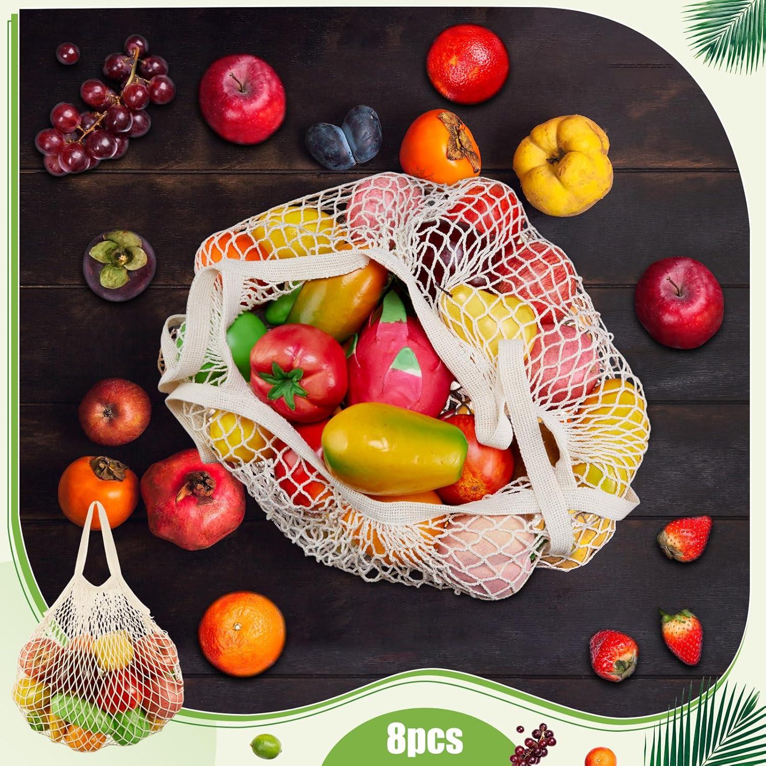 Bolsas de Compras de Malla de Algodón SATINIOR 8 Piezas 40x40 cm