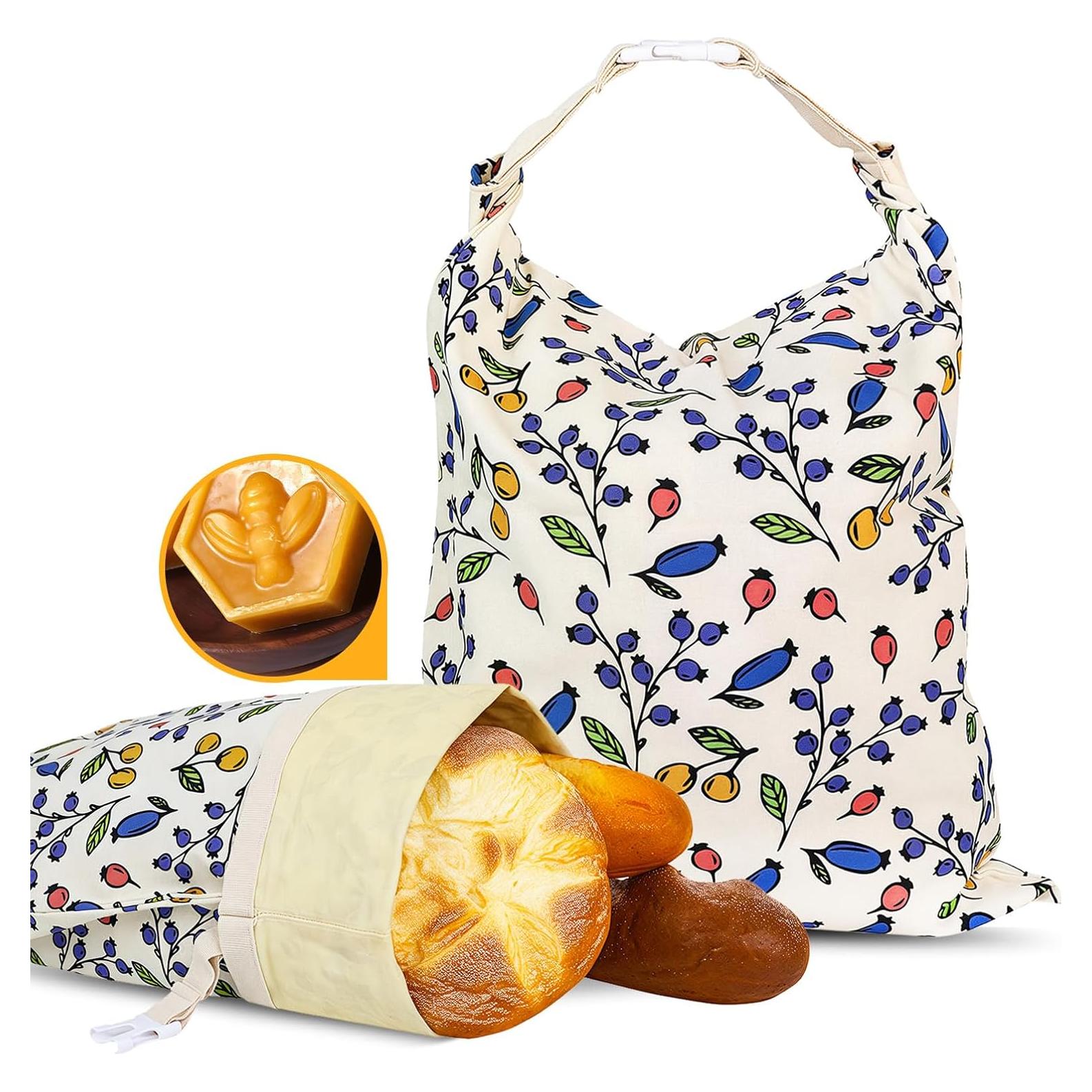 Bolsas de Pan Reutilizables EHZYP 43x33 cm Algodón Cera Abeja