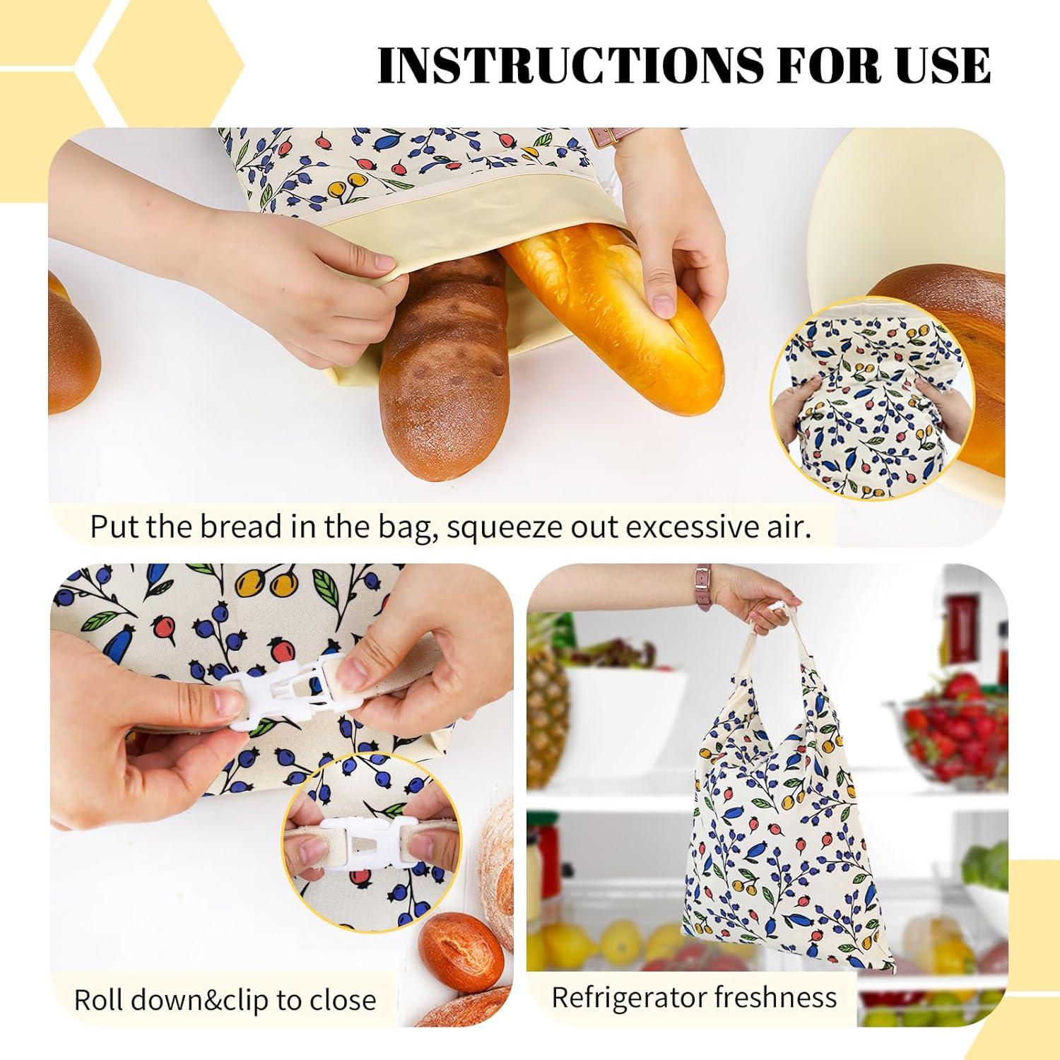 Bolsas de Pan Reutilizables EHZYP 43x33 cm Algodón Cera Abeja