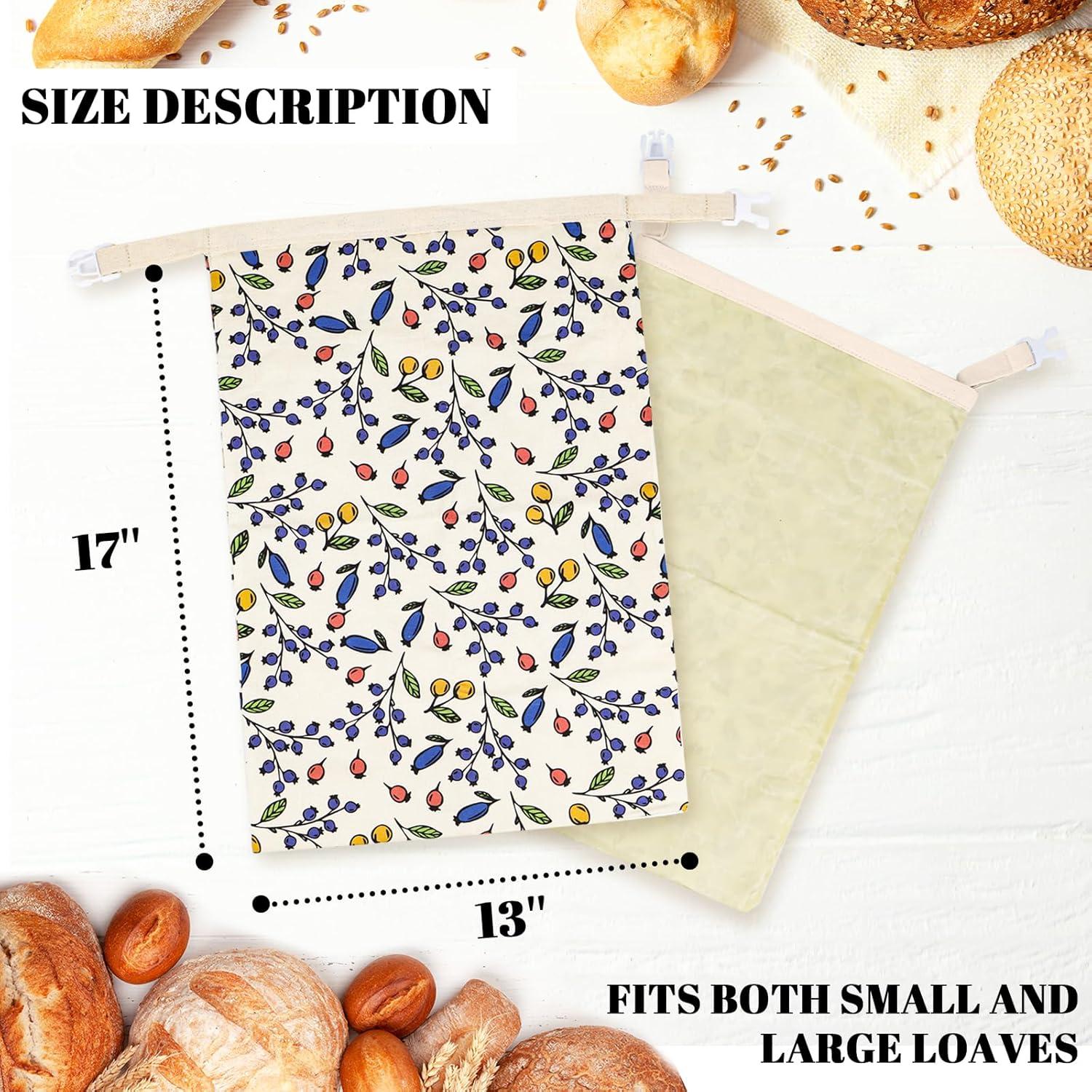 Bolsas de Pan Reutilizables EHZYP 43x33 cm Algodón Cera Abeja