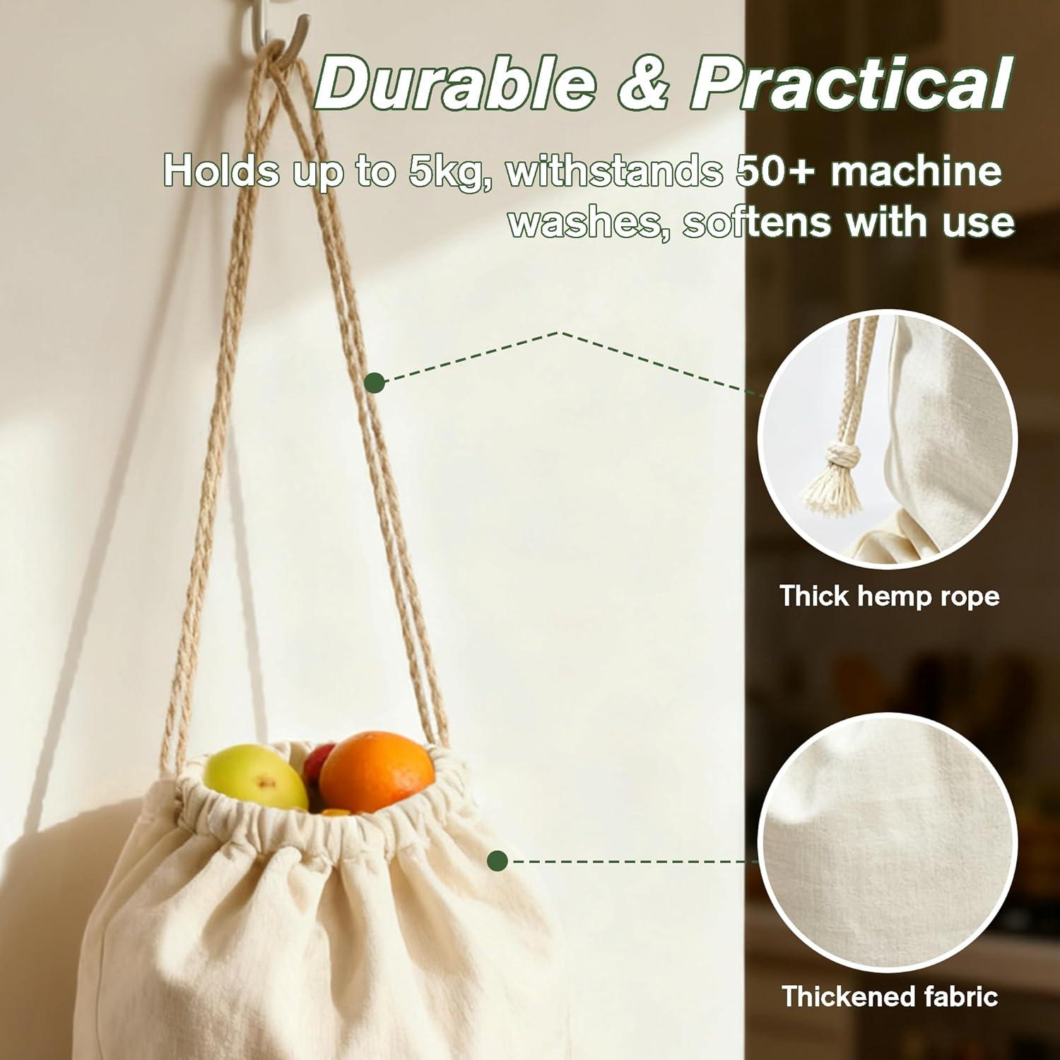 Bolsas de Almacenamiento de Algodón PrettyCare 15x33 cm - 3 Piezas