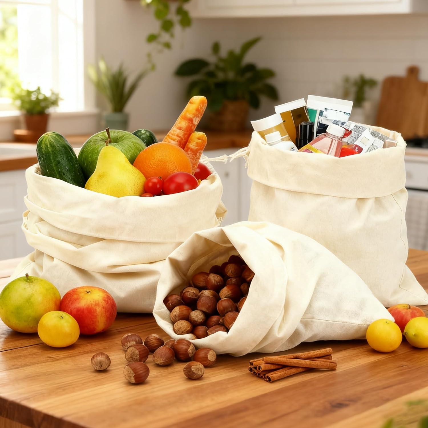 Bolsas de Almacenamiento de Algodón PrettyCare 15x33 cm - 3 Piezas