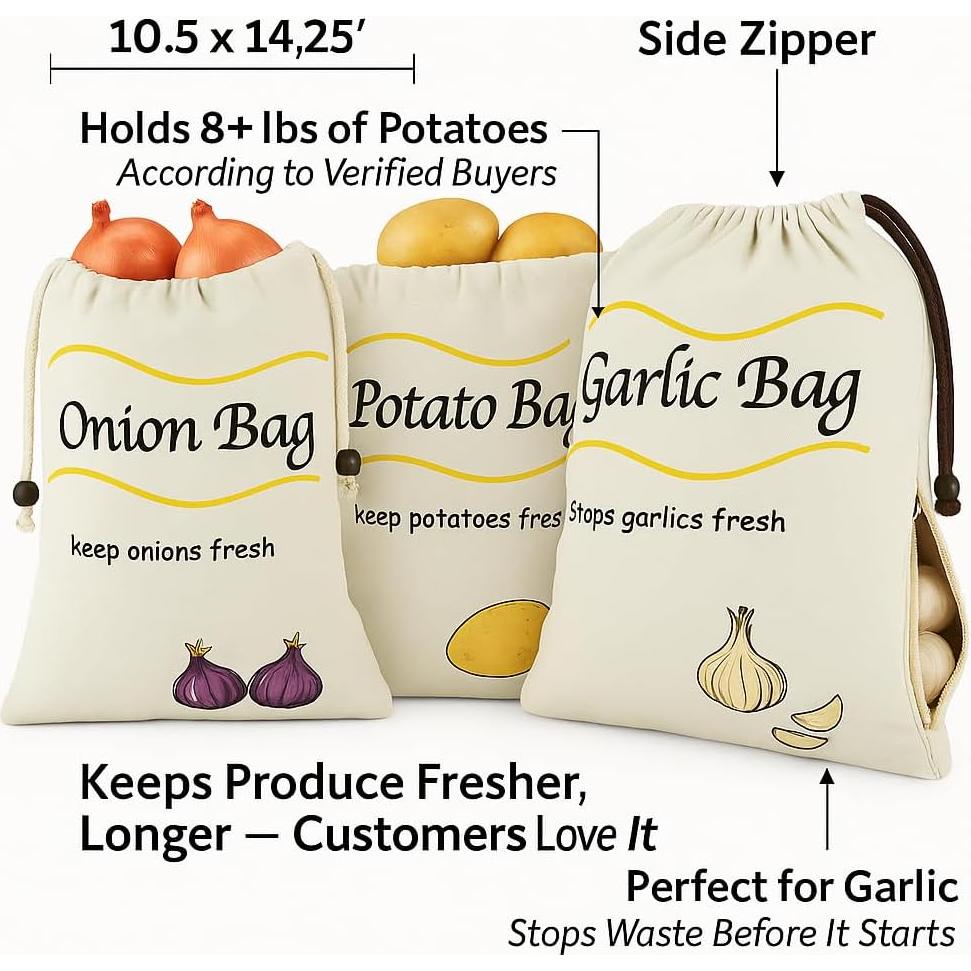 Paquete de 3 bolsas de almacenamiento Dependable 26.67x36.20cm