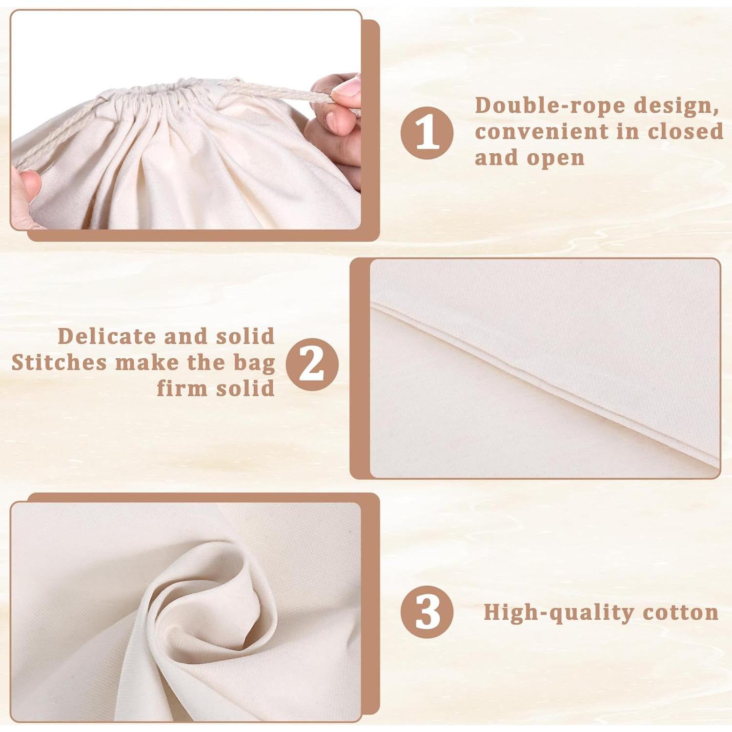 10 Bolsas de Algodón Reutilizables SynHHergyx 30x40 cm