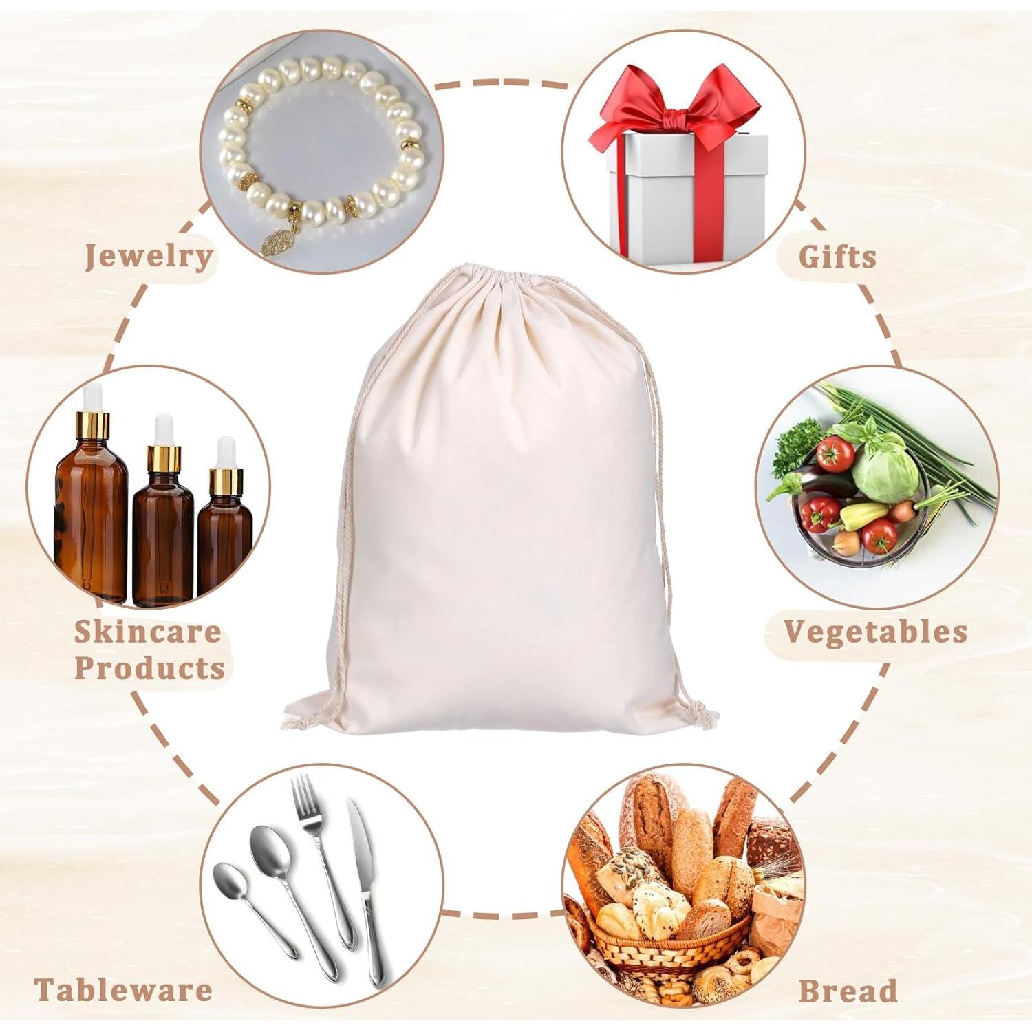 10 Bolsas de Algodón Reutilizables SynHHergyx 30x40 cm