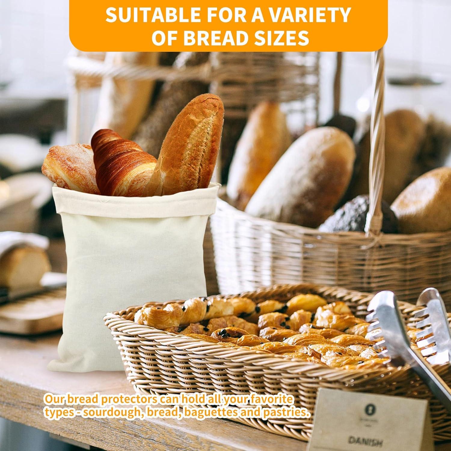 6 Bolsas de Algodón Reutilizables KEJJNYER 30x40 cm Lino Natural