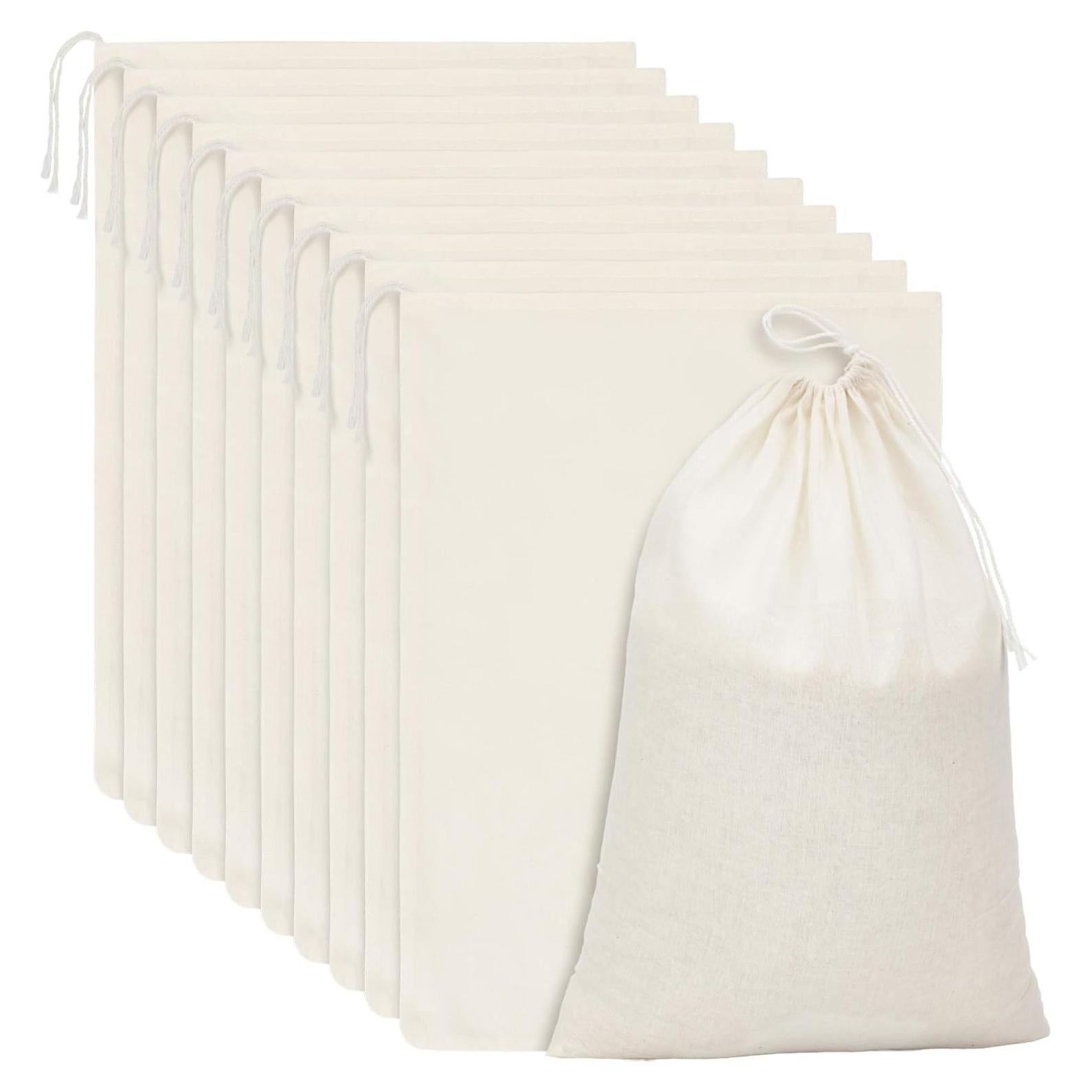 15 Bolsas de Muselina con Cierre de Cordón Pangda 35.1x25.4cm