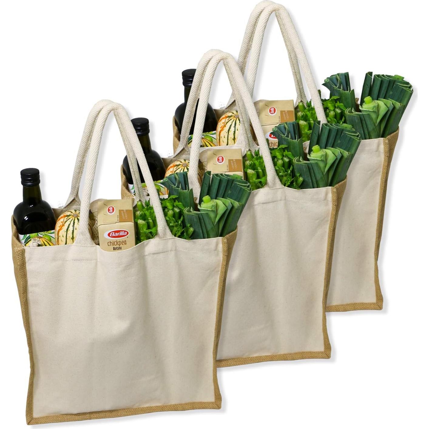 Bolsa de Compras Reutilizable XL Simple Ecology - Lona y Yute Orgánico