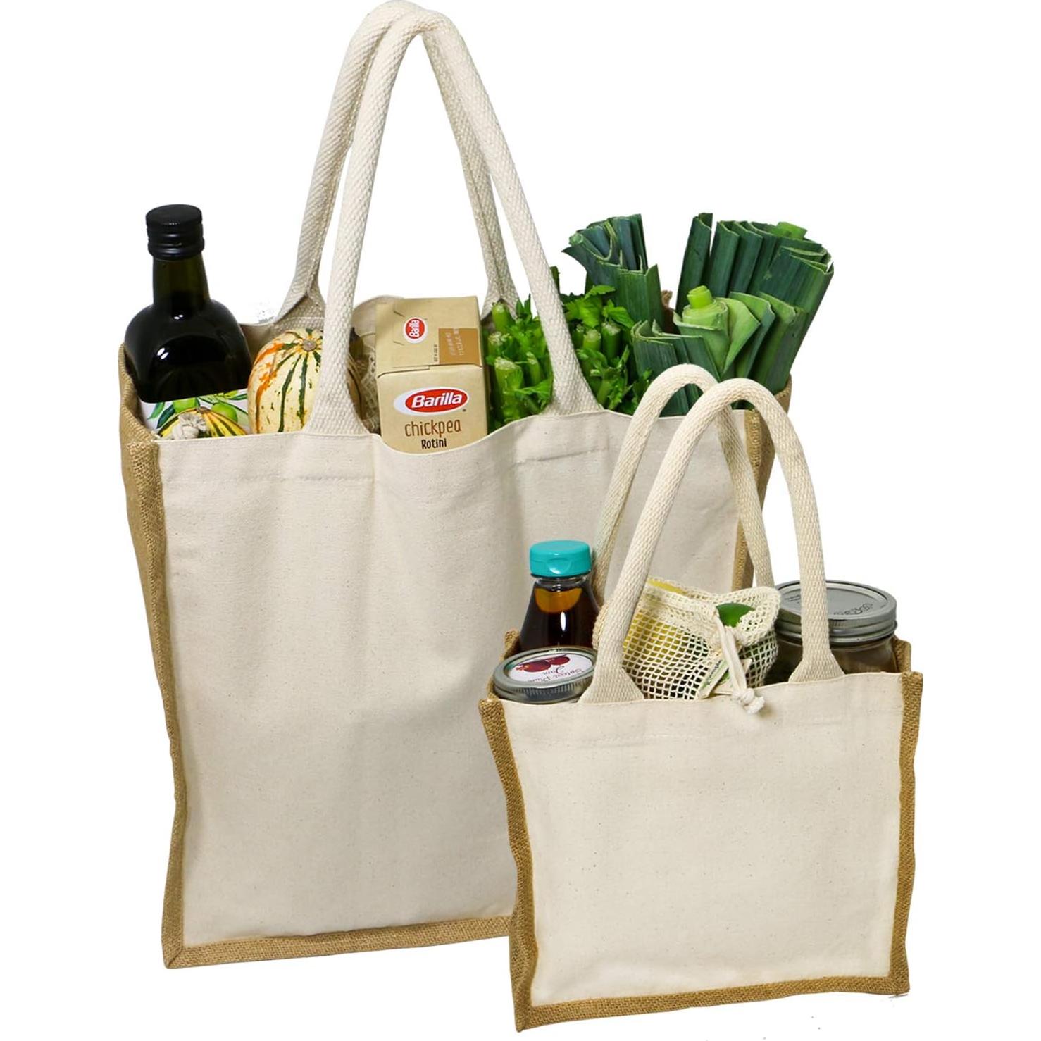 Bolsa de Compras Reutilizable XL Simple Ecology - Lona y Yute Orgánico