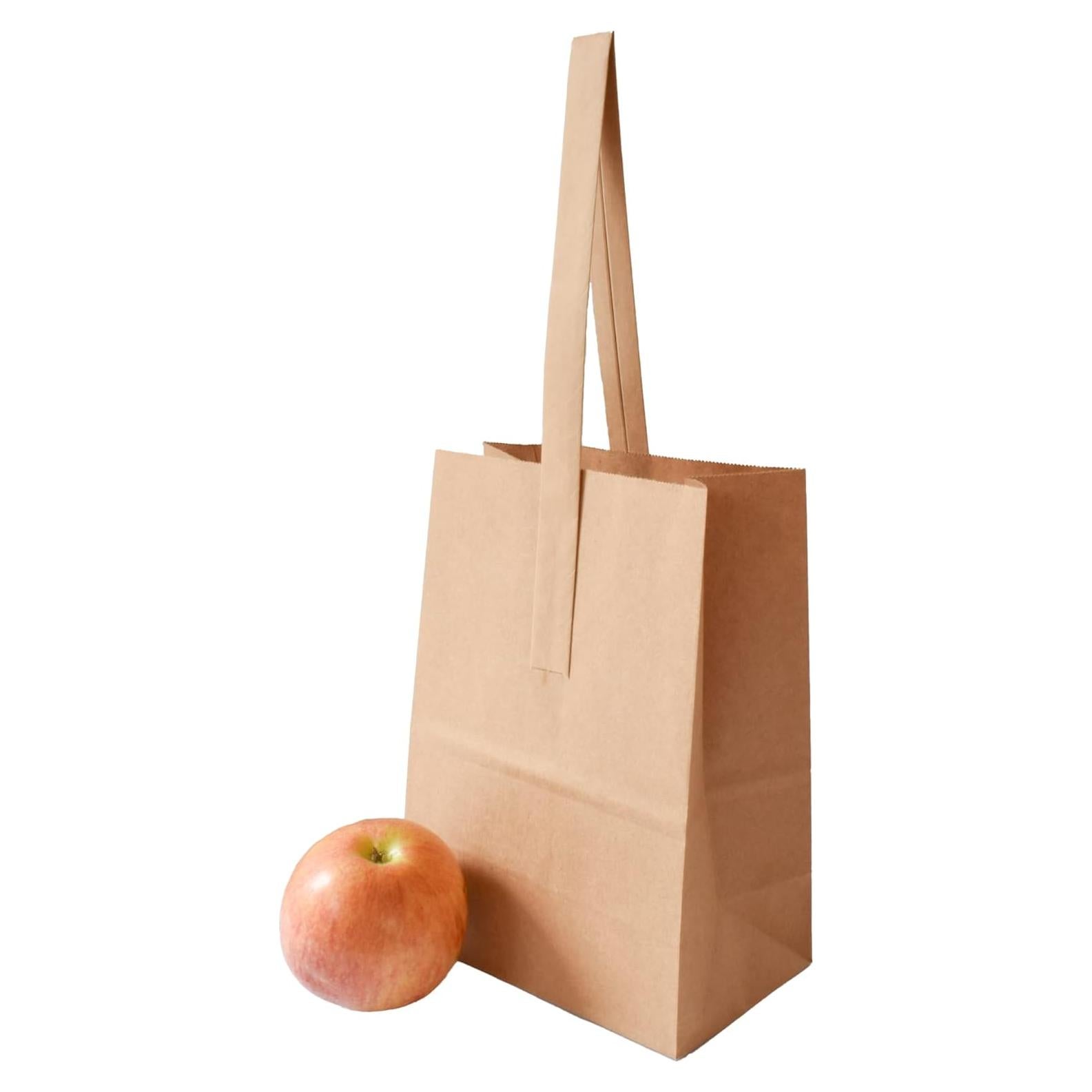 Bolsas de Papel Kraft Pequeñas con Mangos 20.32x15.24x8.89 cm - 50 Unidades