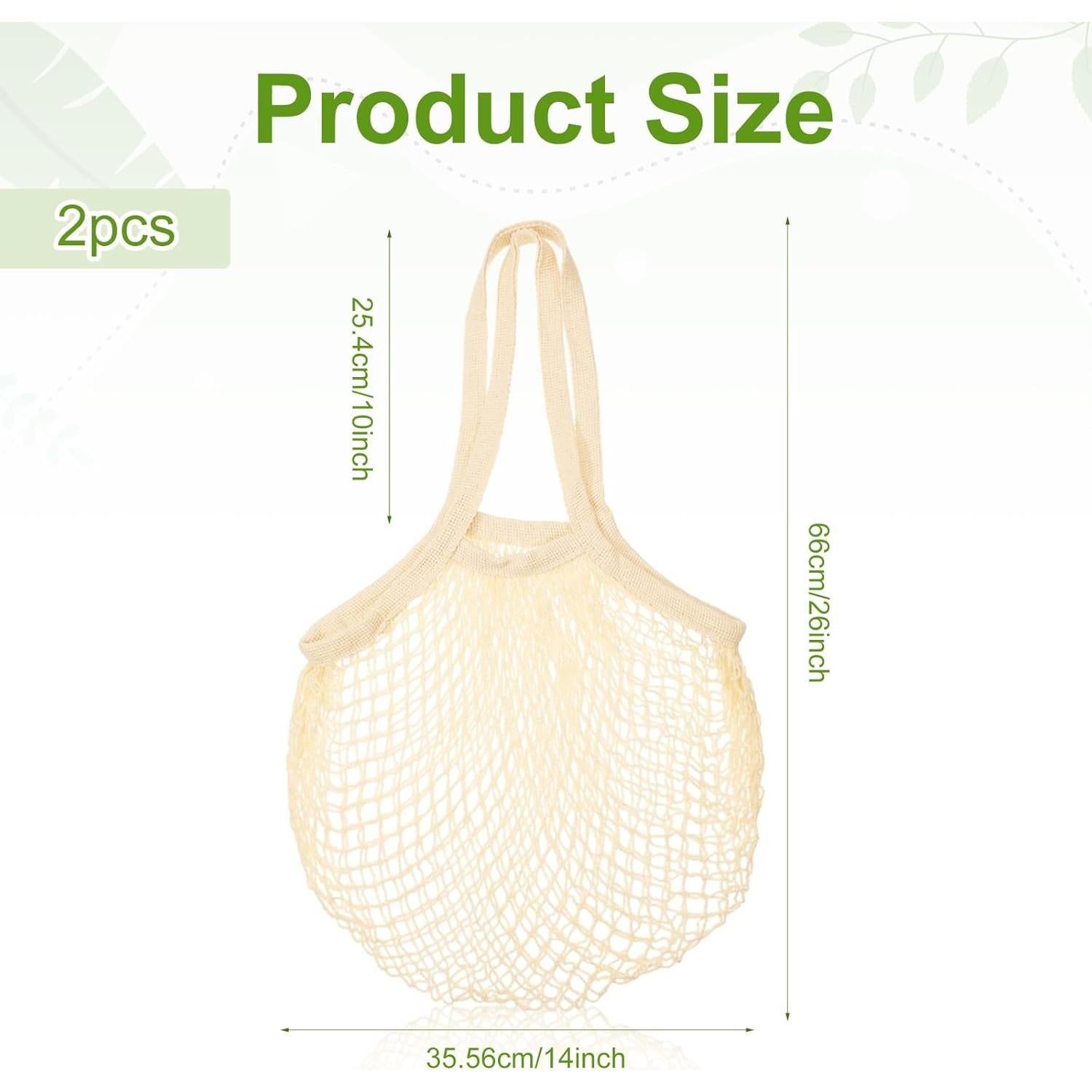 Bolsa de Compras Reutilizable Gtziqa 2 Piezas Algodón Beige