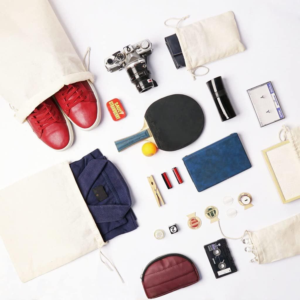 100 Bolsas de Muselina de Algodón 20x25 cm Reutilizables Premium