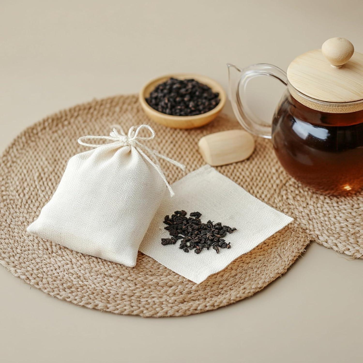 10 Bolsas de Algodón Reutilizables PATIKIL con Cierre de Cordón 25x20 cm