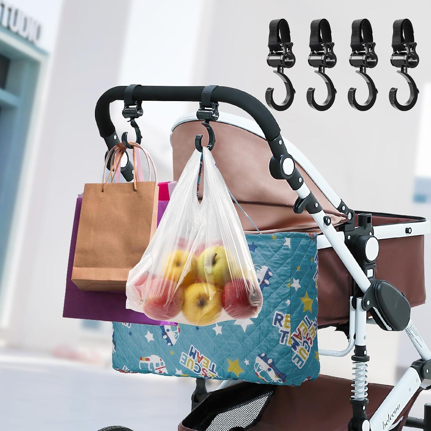 Ganchos para Cochecito SUNVENO - Paquete de 4 Clips 3.2 kg