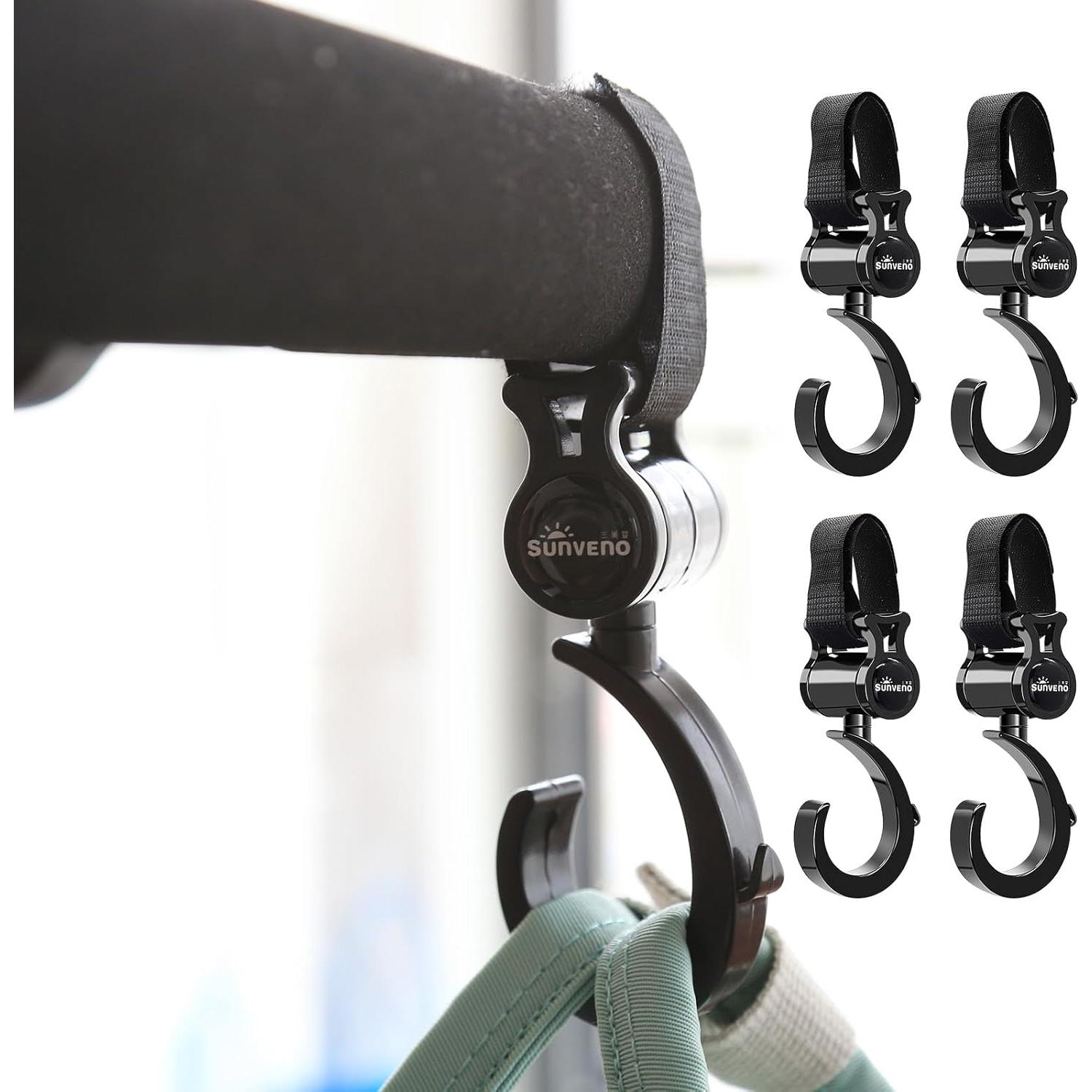 Ganchos para Cochecito SUNVENO - Paquete de 4 Clips 3.2 kg