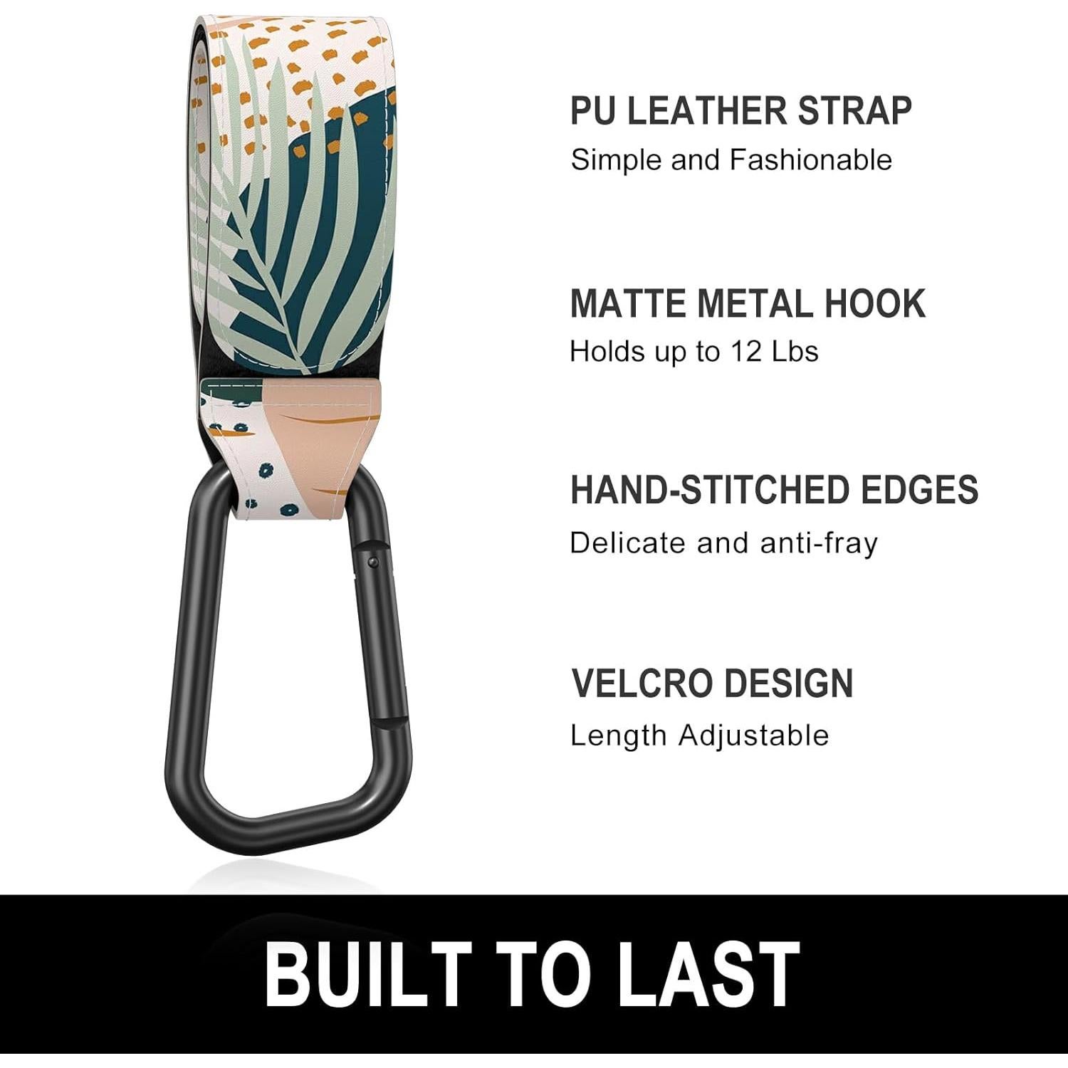 Ganchos para Cochecitos Gukeniu - 2 Piezas, Hoja Abstracta