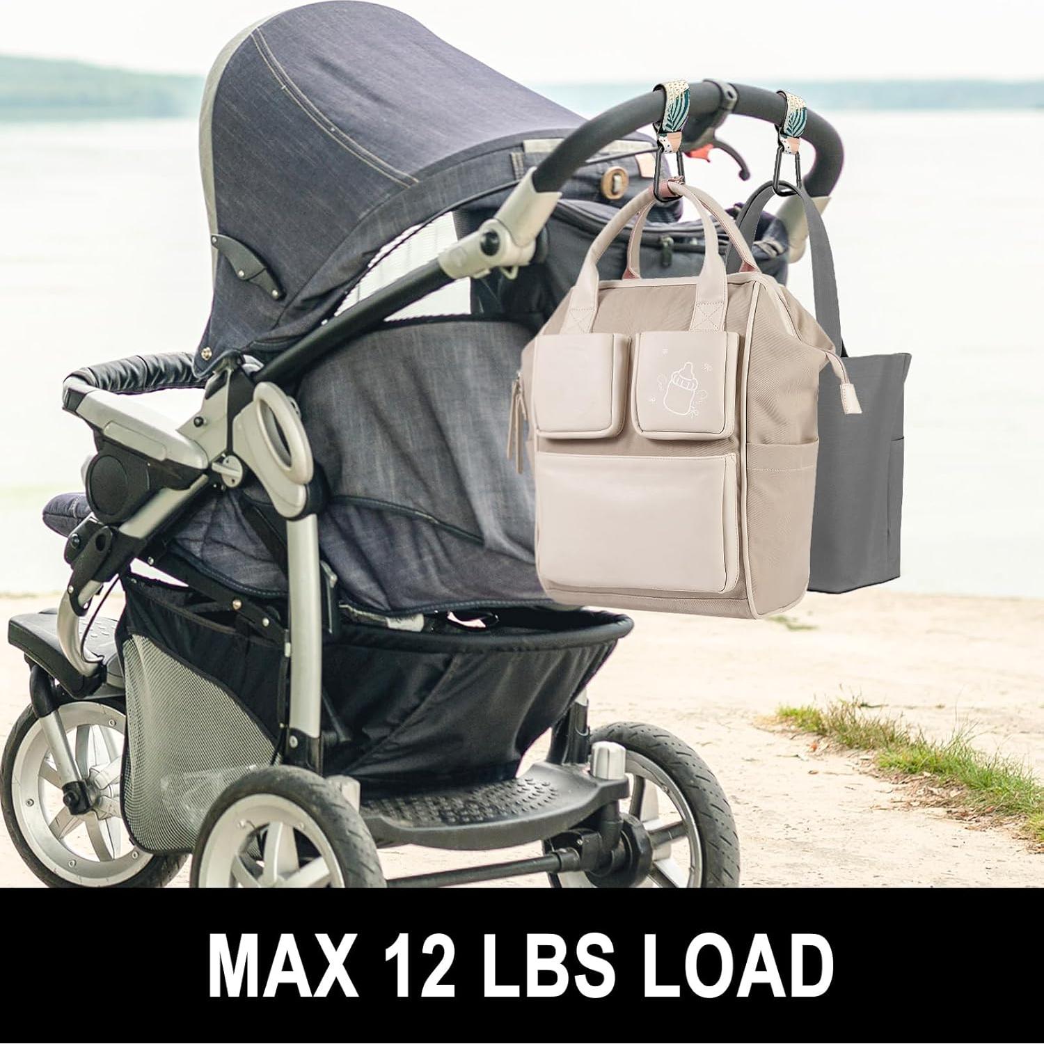 Ganchos para Cochecitos Gukeniu - 2 Piezas, Hoja Abstracta