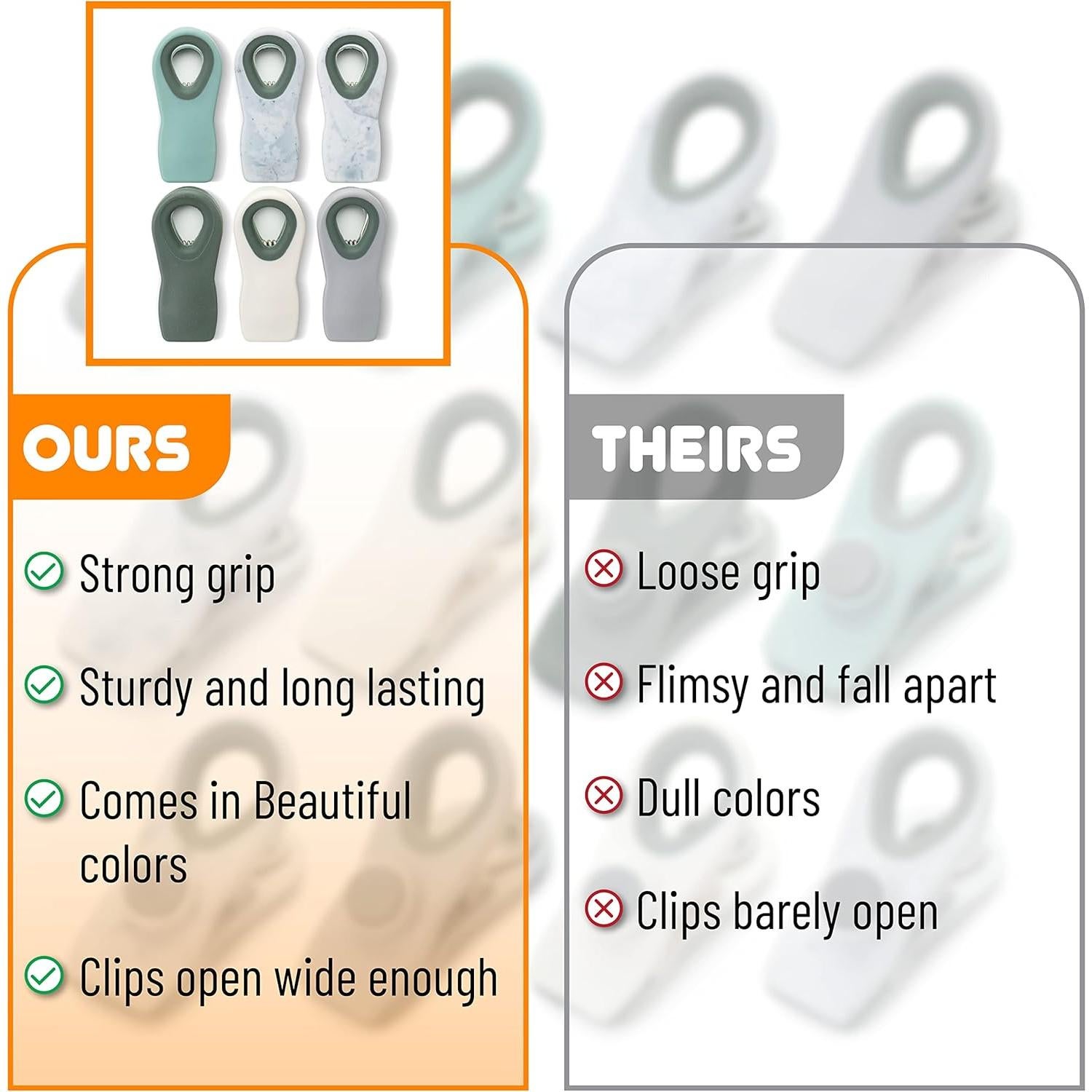 Clips Magnéticos para Bolsas Mr. Pen, 6 Piezas, Ombre Verde