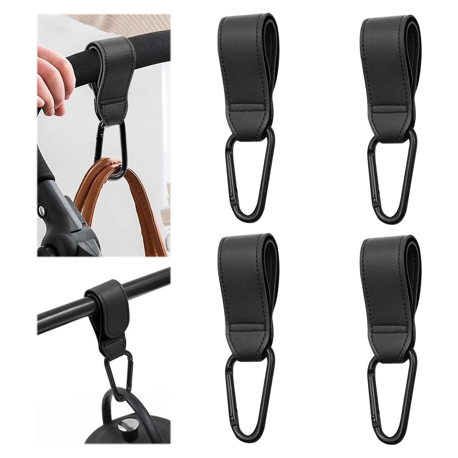 Ganchos Universales para Cochecitos 4PCS Negro - Capacidad 20kg