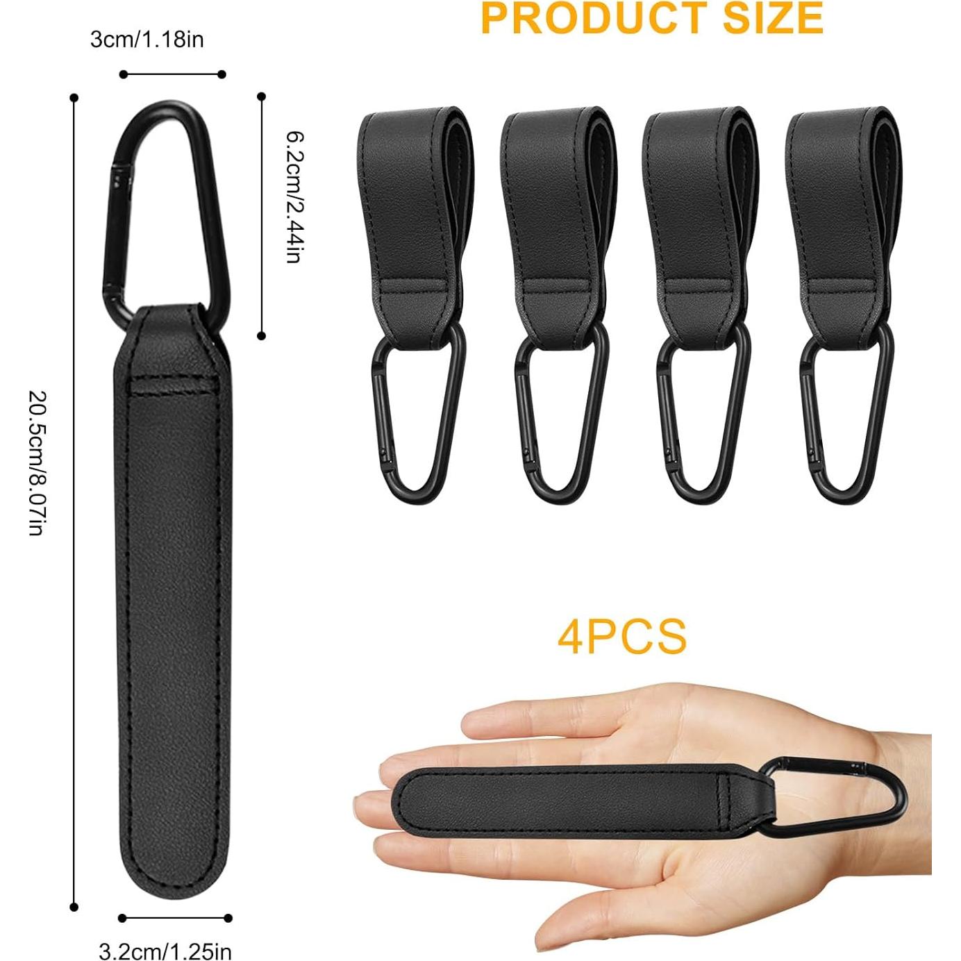 Ganchos Universales para Cochecitos 4PCS Negro - Capacidad 20kg