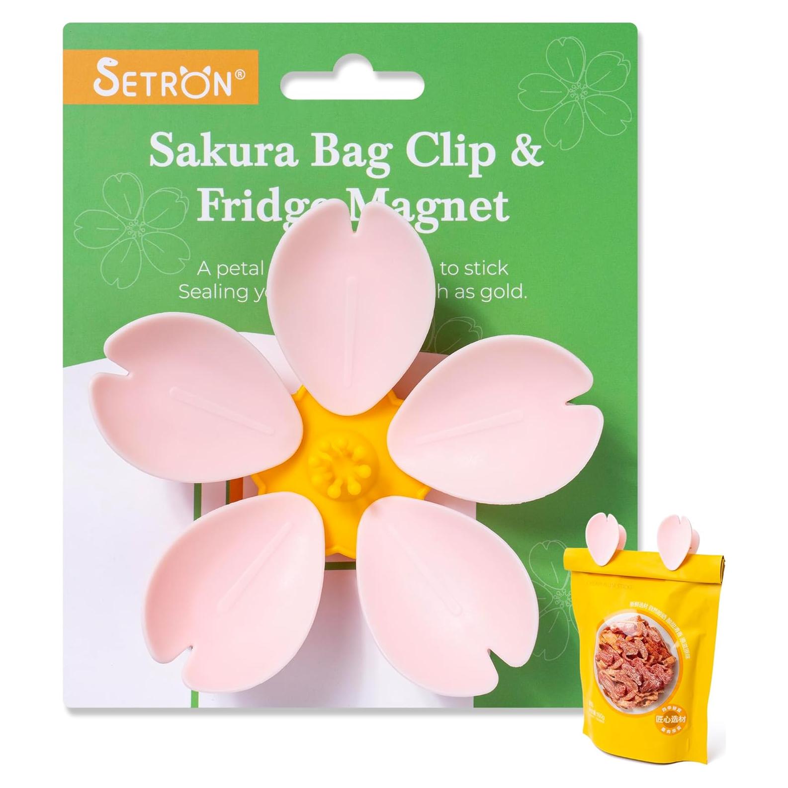 Clips Magnéticos para Nevera SETRON Clip Sakura Rosa - 5 Piezas
