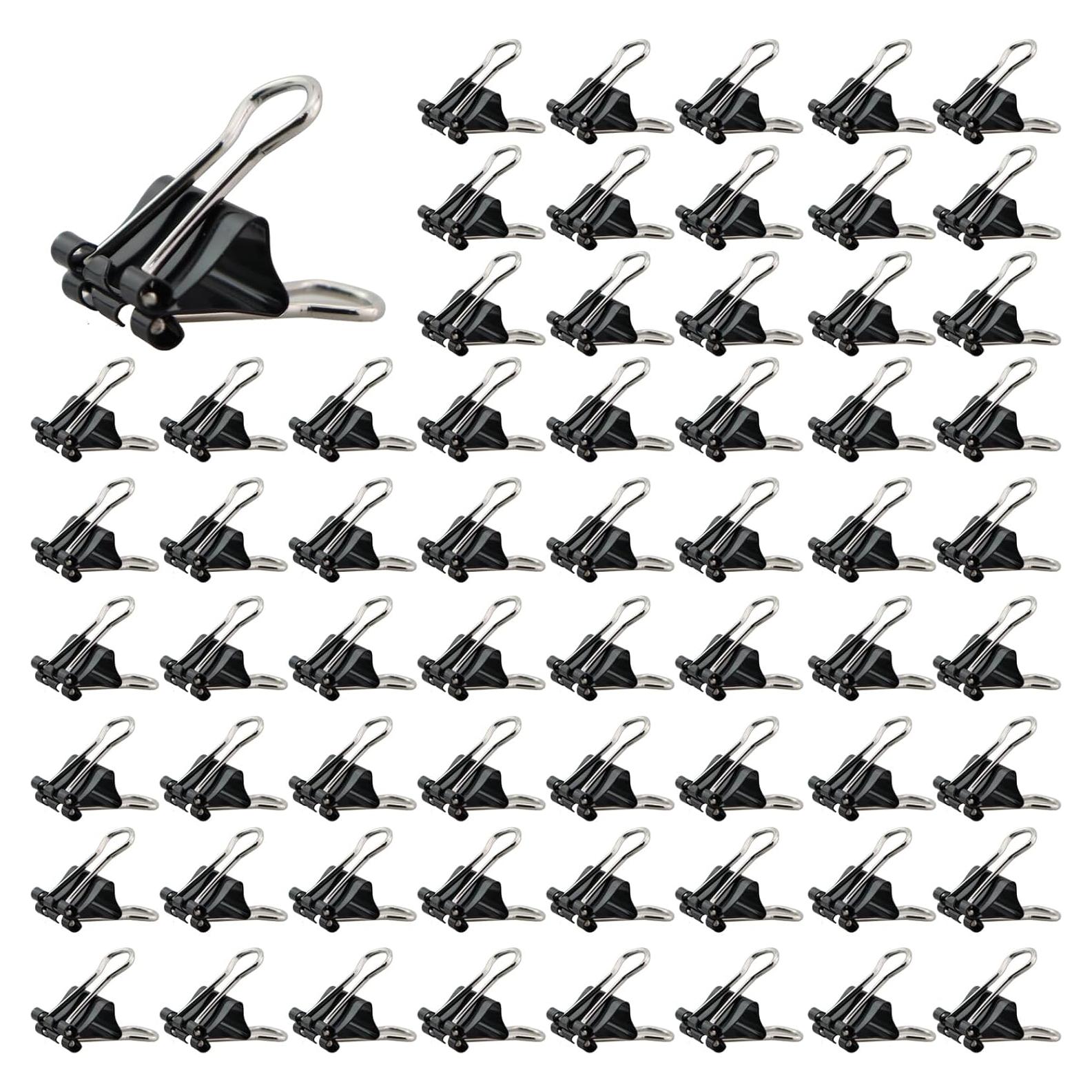 100 Clips de Papel Mini Negro Caishun 1.52 cm para Oficina