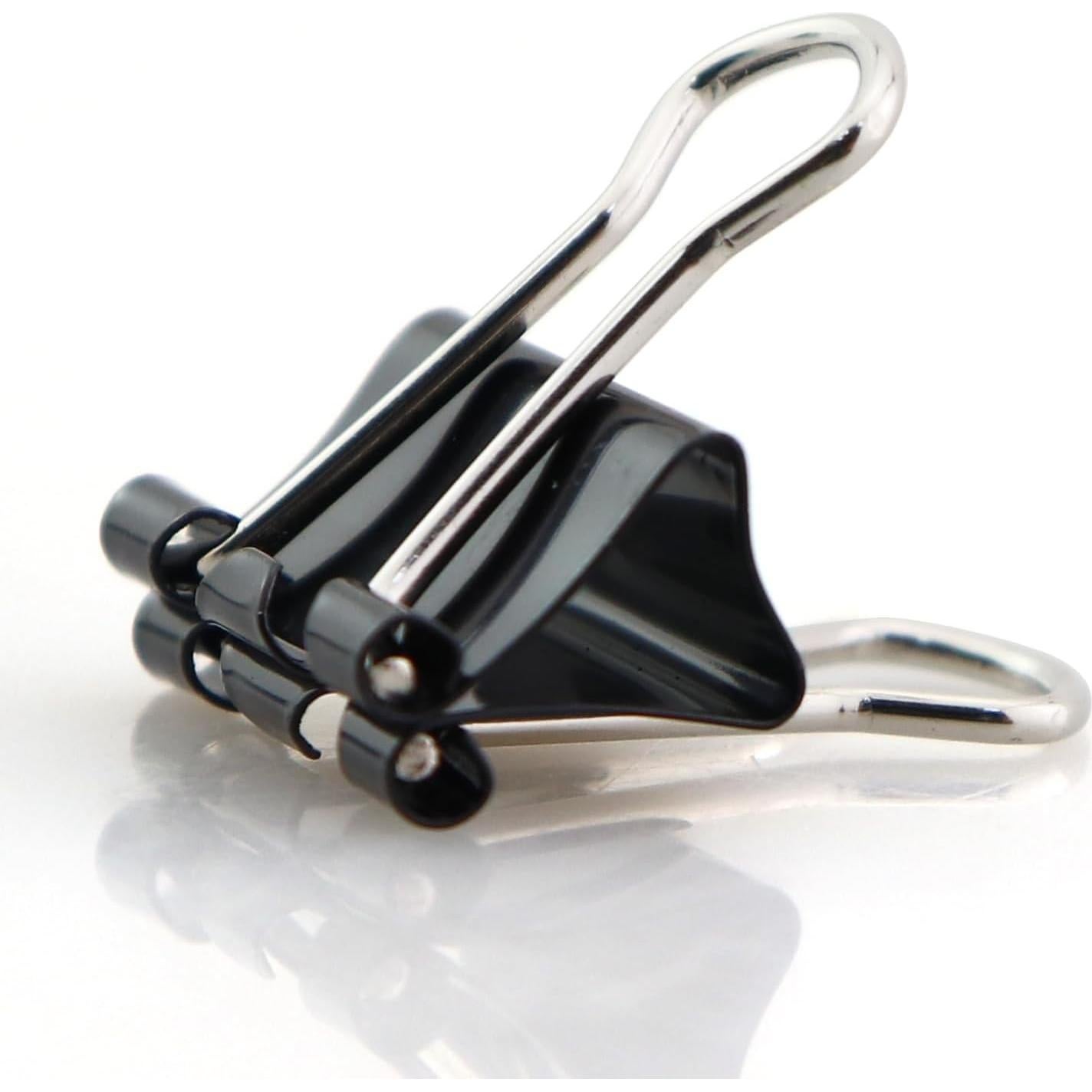 100 Clips de Papel Mini Negro Caishun 1.52 cm para Oficina