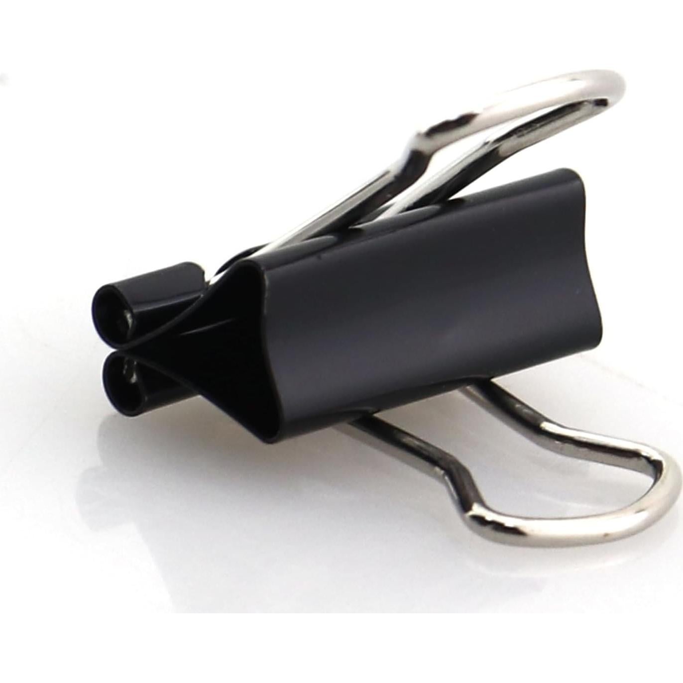 100 Clips de Papel Mini Negro Caishun 1.52 cm para Oficina