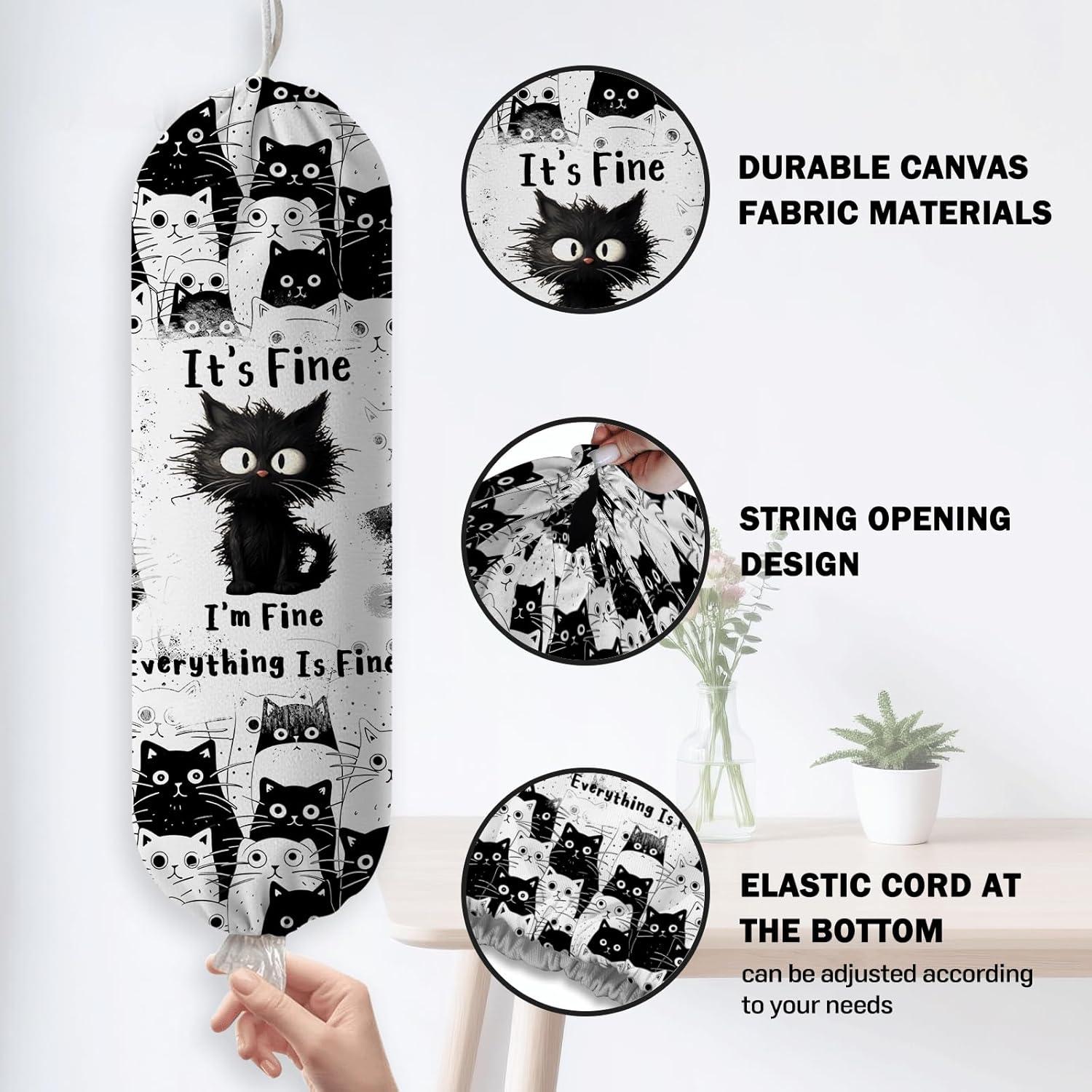 Soporte Organizador de Bolsas de Plástico Gato Bonito 22.95x17.91cm