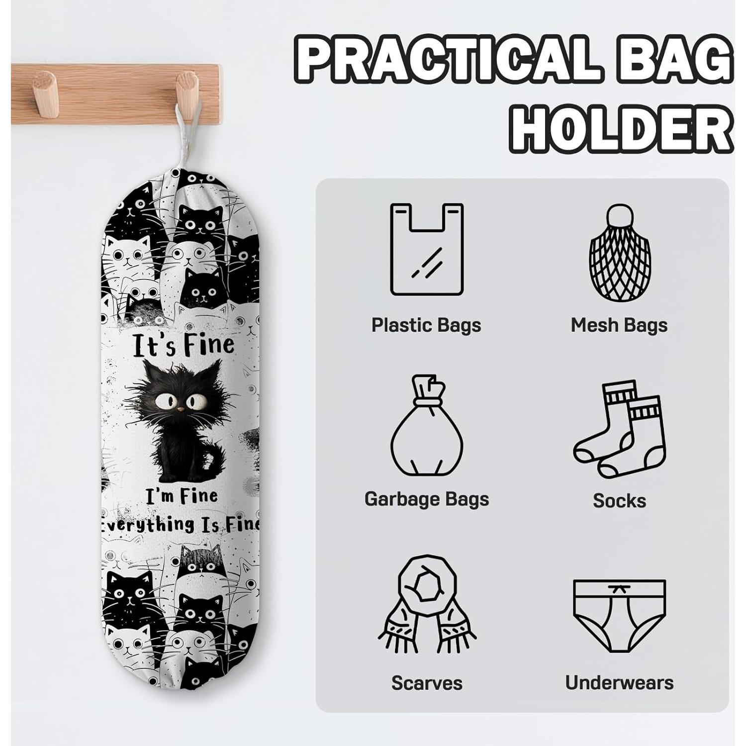 Soporte Organizador de Bolsas de Plástico Gato Bonito 22.95x17.91cm