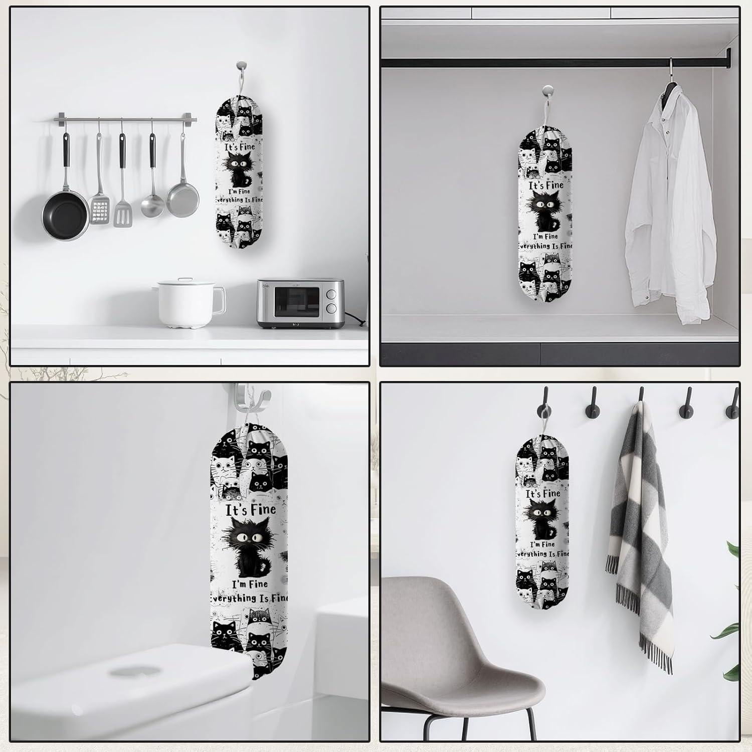 Soporte Organizador de Bolsas de Plástico Gato Bonito 22.95x17.91cm