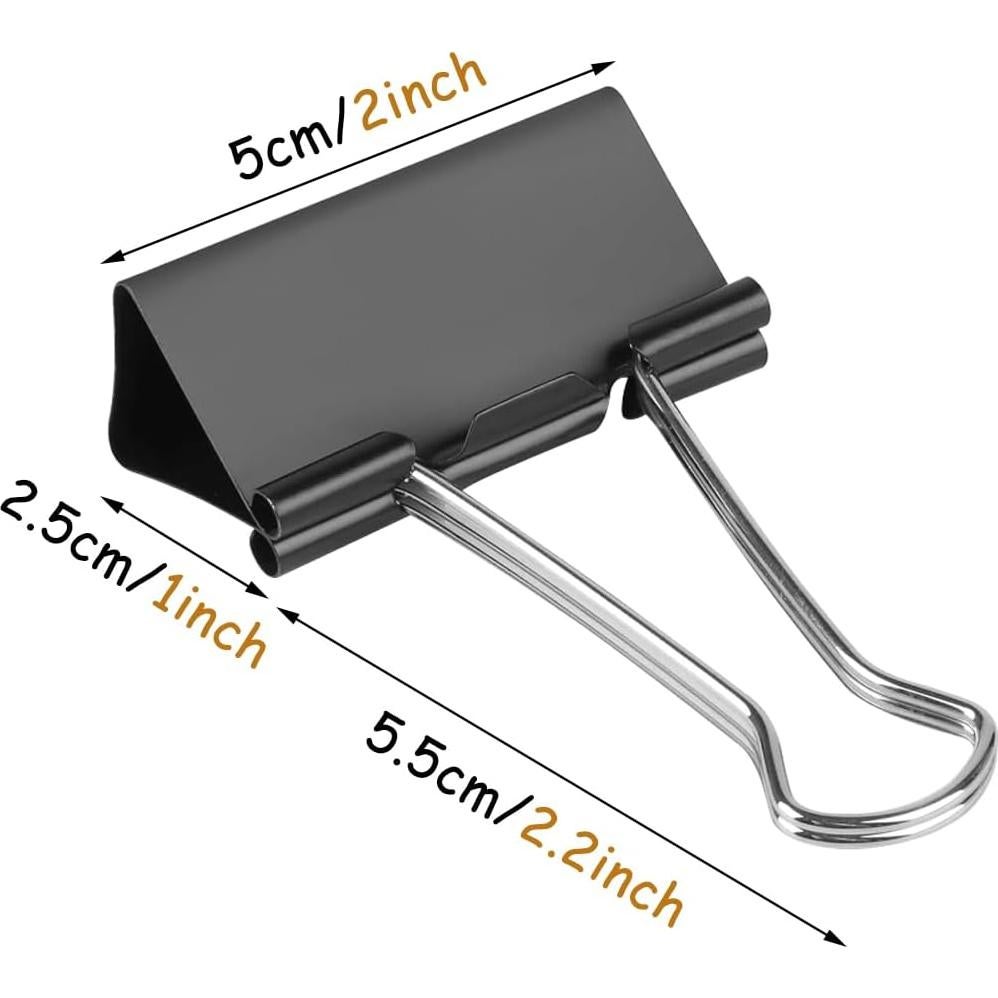 Clip de Carpeta Jumbo KTOJOY 36 Piezas 51mm Negro