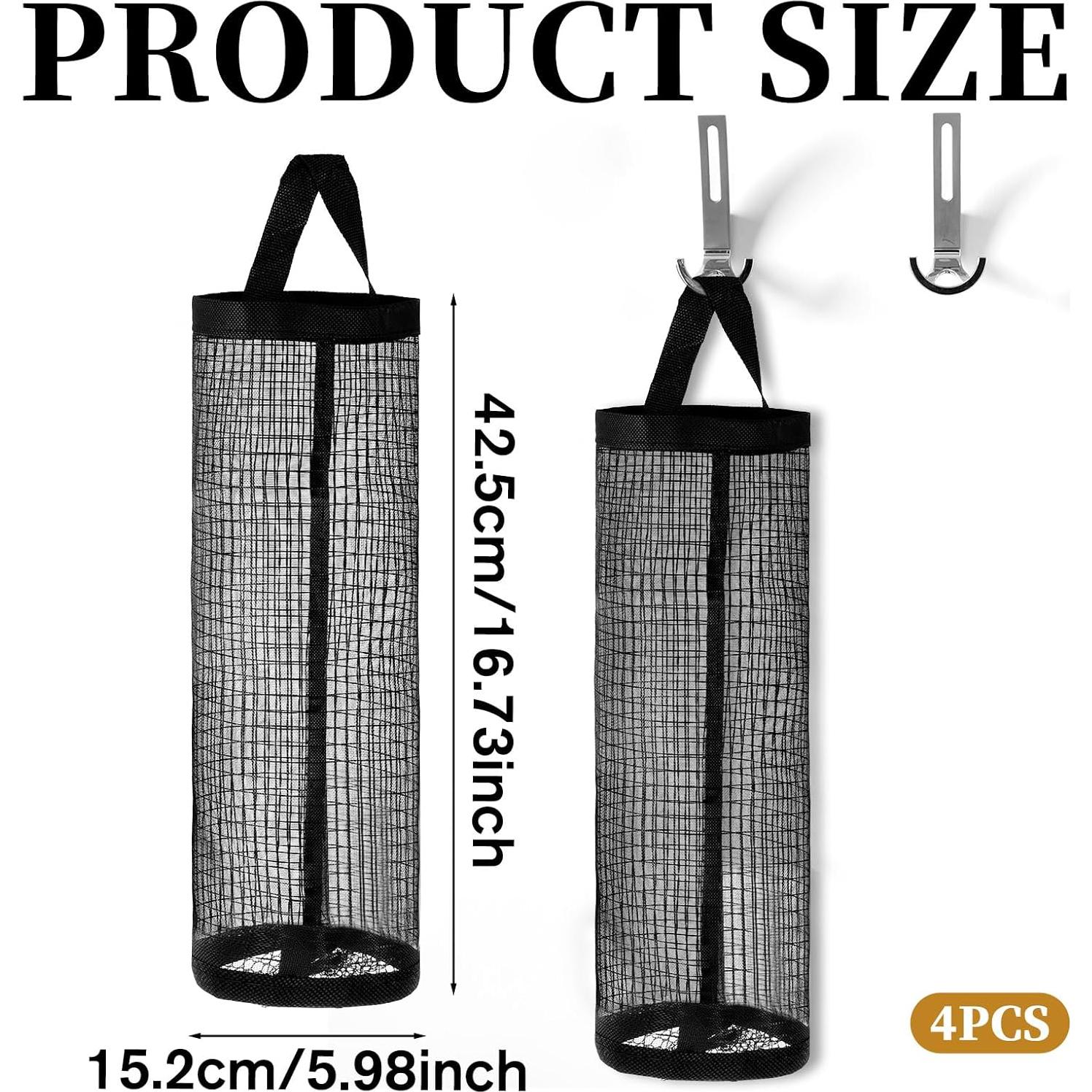 Soporte de Bolsa de Plástico 4 Pcs LXUEJIE Malla Negra 42.5x15 cm