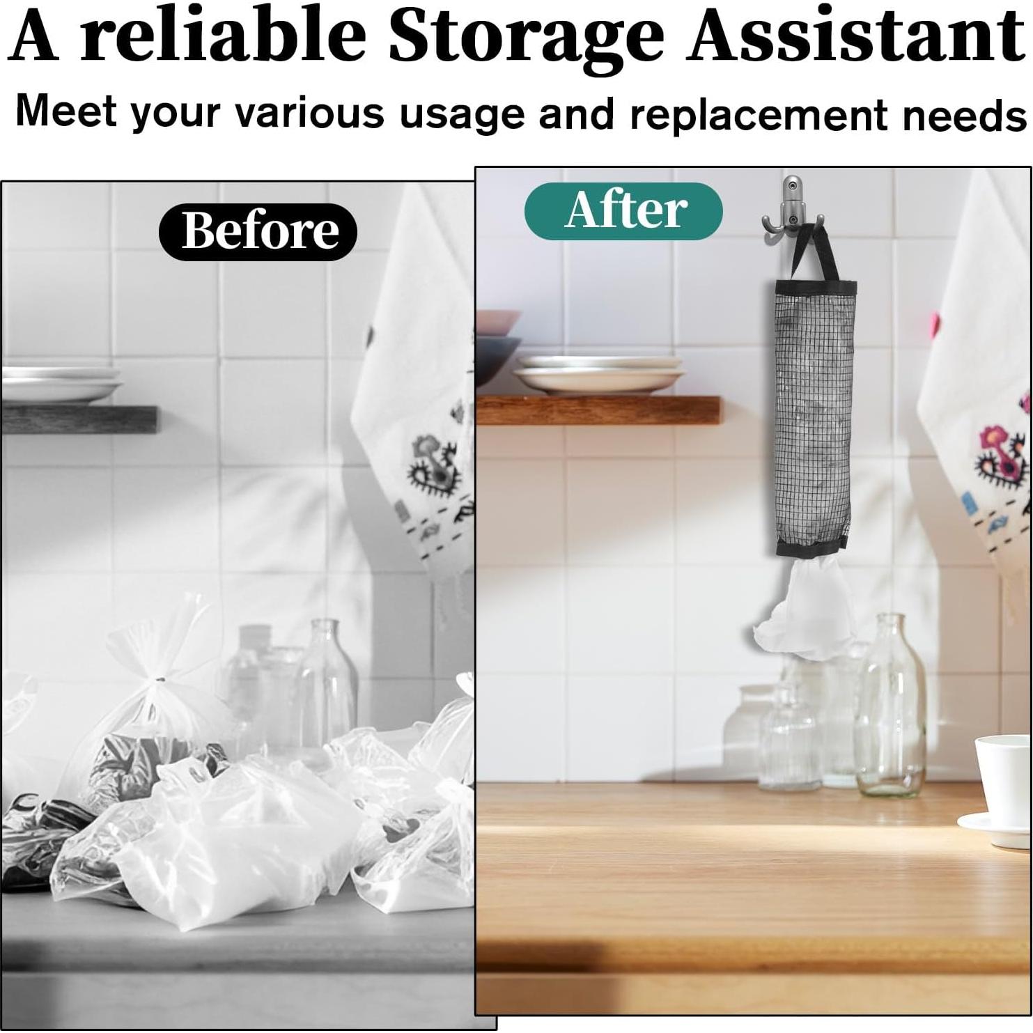 Soporte de Bolsa de Plástico 4 Pcs LXUEJIE Malla Negra 42.5x15 cm