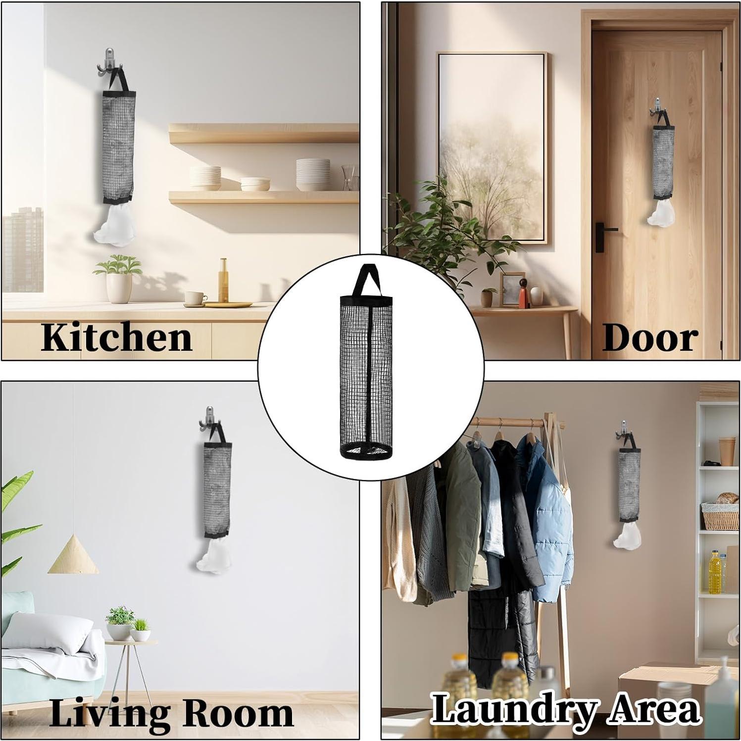 Soporte de Bolsa de Plástico 4 Pcs LXUEJIE Malla Negra 42.5x15 cm