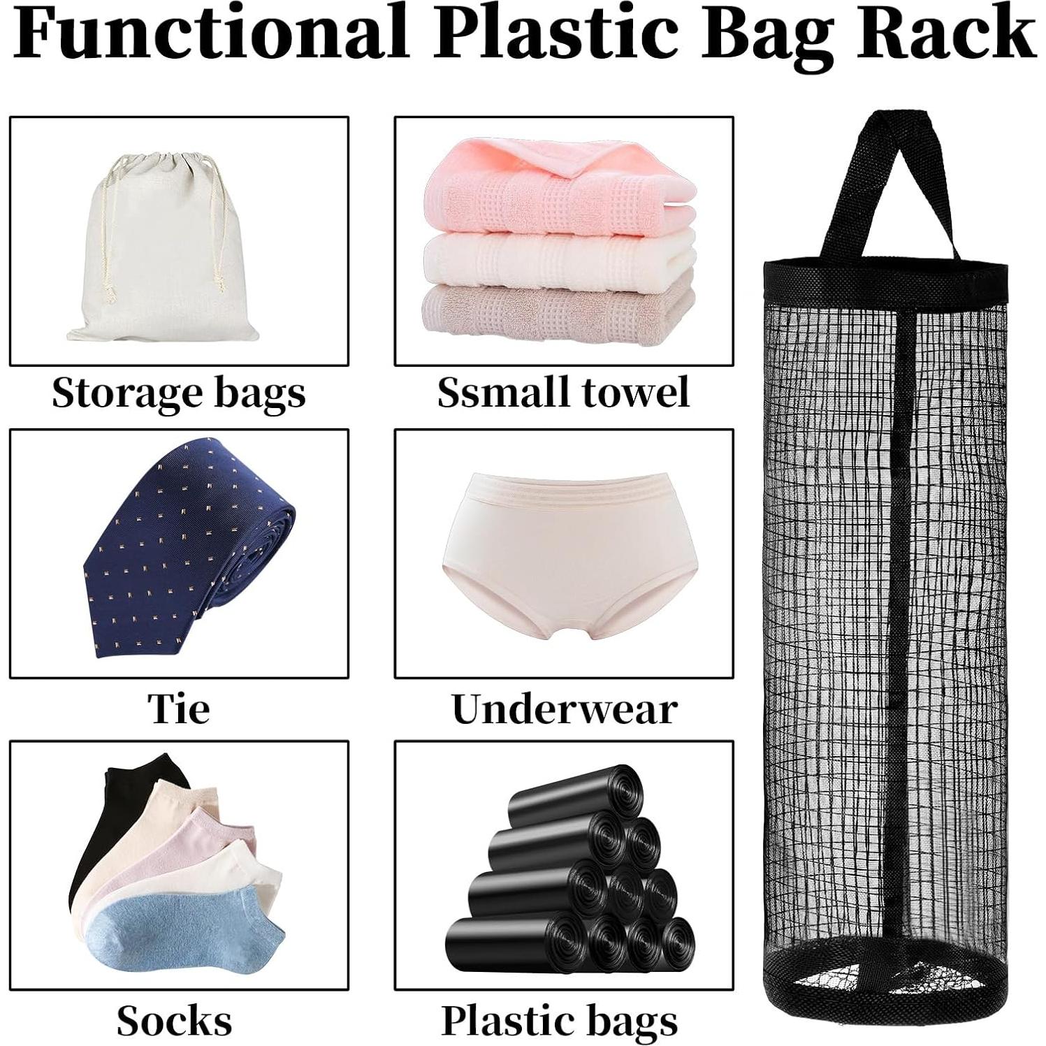 Soporte de Bolsa de Plástico 4 Pcs LXUEJIE Malla Negra 42.5x15 cm