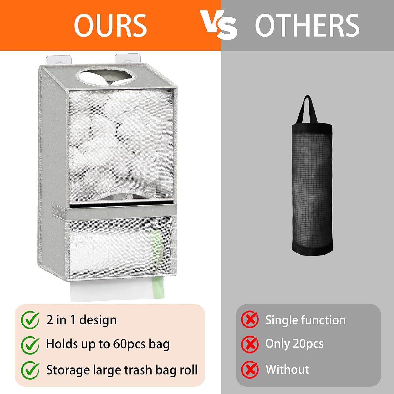 Soporte de Pared para Bolsas de Plástico Spaclear Gris 2 en 1