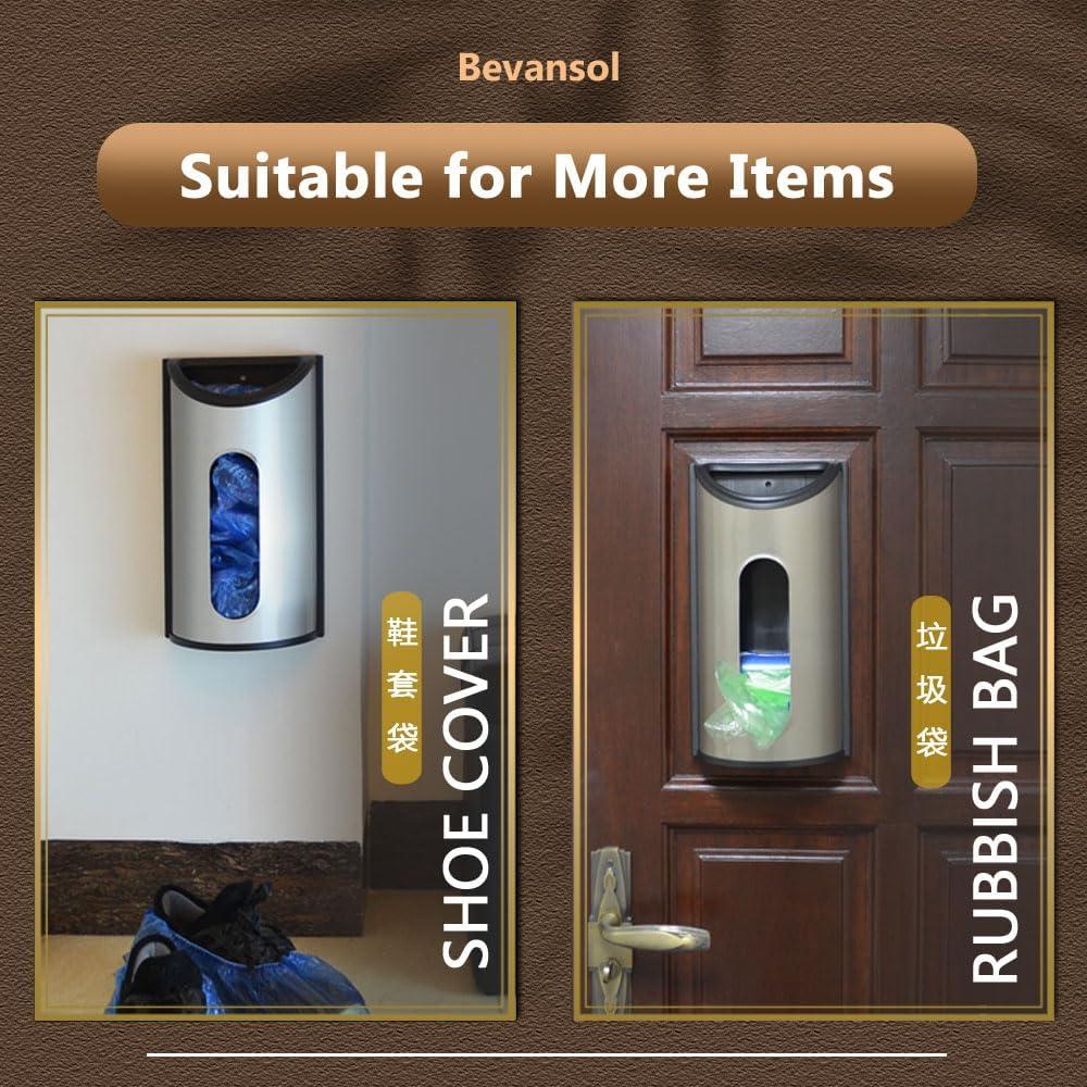 Soporte de Bolsa de Plástico Bevansol, Acero Inoxidable Negro