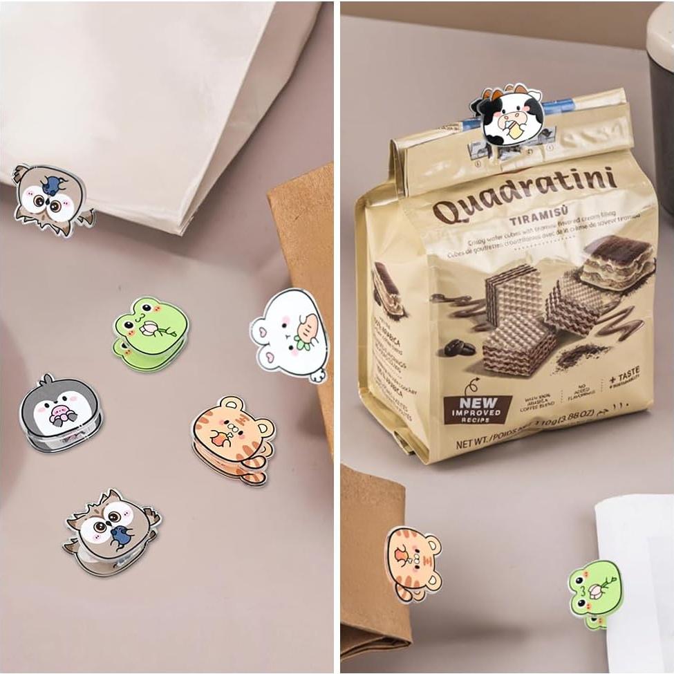 Juego de 9 Clips de Sellado BieFuDan en Forma de Animal