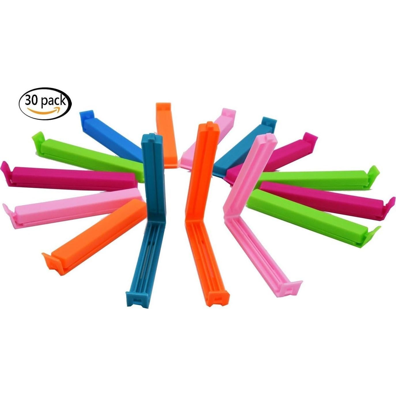 30 Clips de Sellado de Plástico Multicolor Layseri para Alimentos