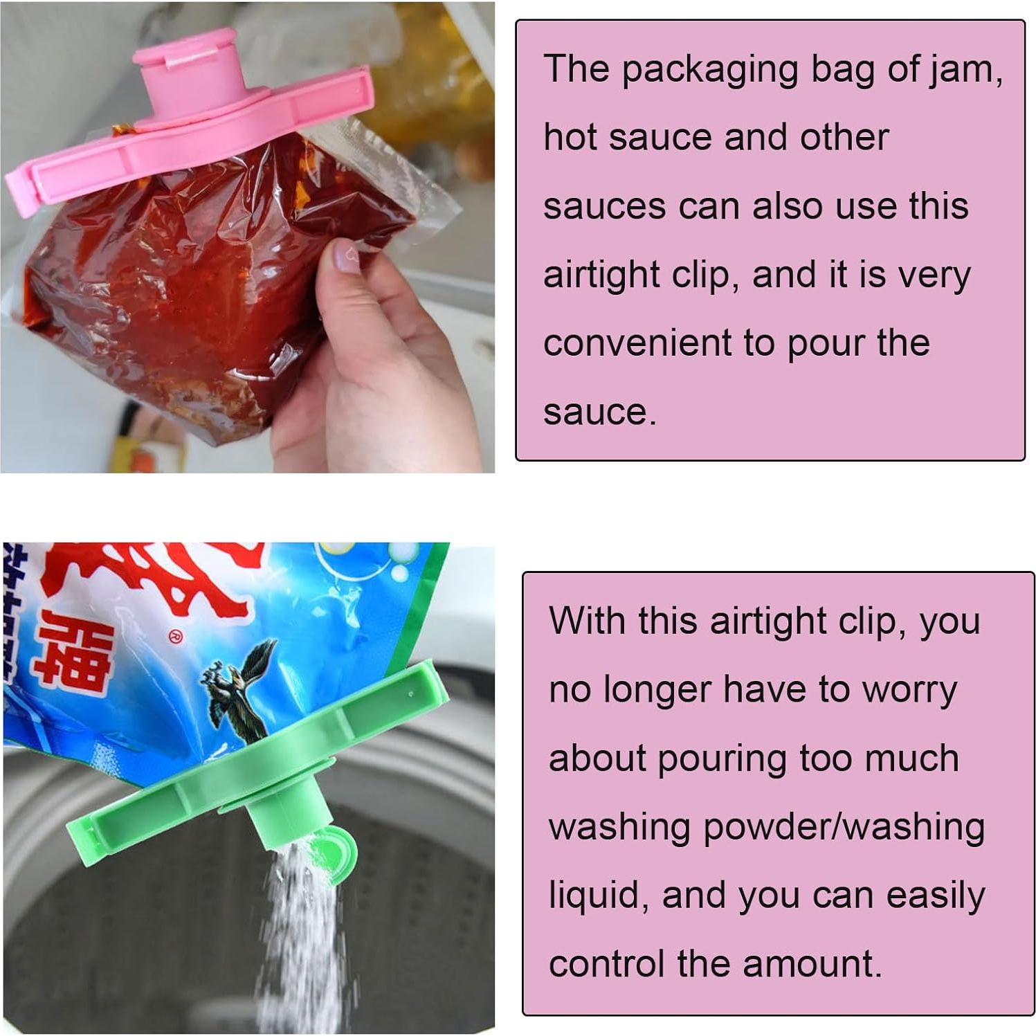 Paquete de 4 Clips de Sellado NentMent con Boquilla para Verter